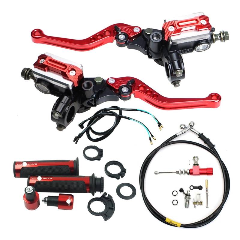 Bremshebel Kupplungshebel Universal Motorrad Hydraulische Kupplung Kit Bremshebel Hauptzylinder Reservoir Mit Grip Bremsschlauch Für Motocross von WKDGFTBIM