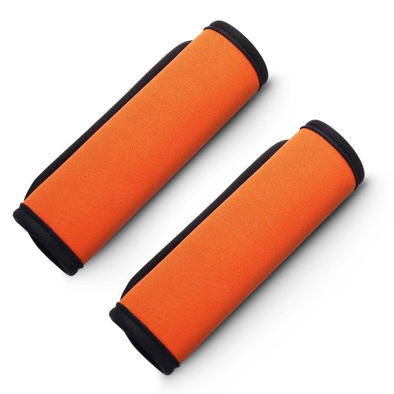 WLLHYF 2 Stück Gepäckgriffe, Komfort Nylon Koffergriff Abdeckung für Reisetasche, Gepäck, Koffer (Leuchtend Orange) von WLLHYF