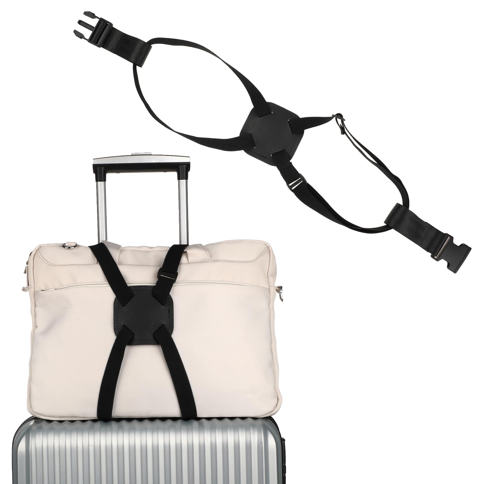 WLLHYF Fügen Sie eine Tasche Gepäckgurt hinzu, 1 Stück Gepäckgurte Taschenspanner für Koffer Verstellbarer Elastischer Gurt für Gepäck Einfach zu Reisen (Schwarz) von WLLHYF