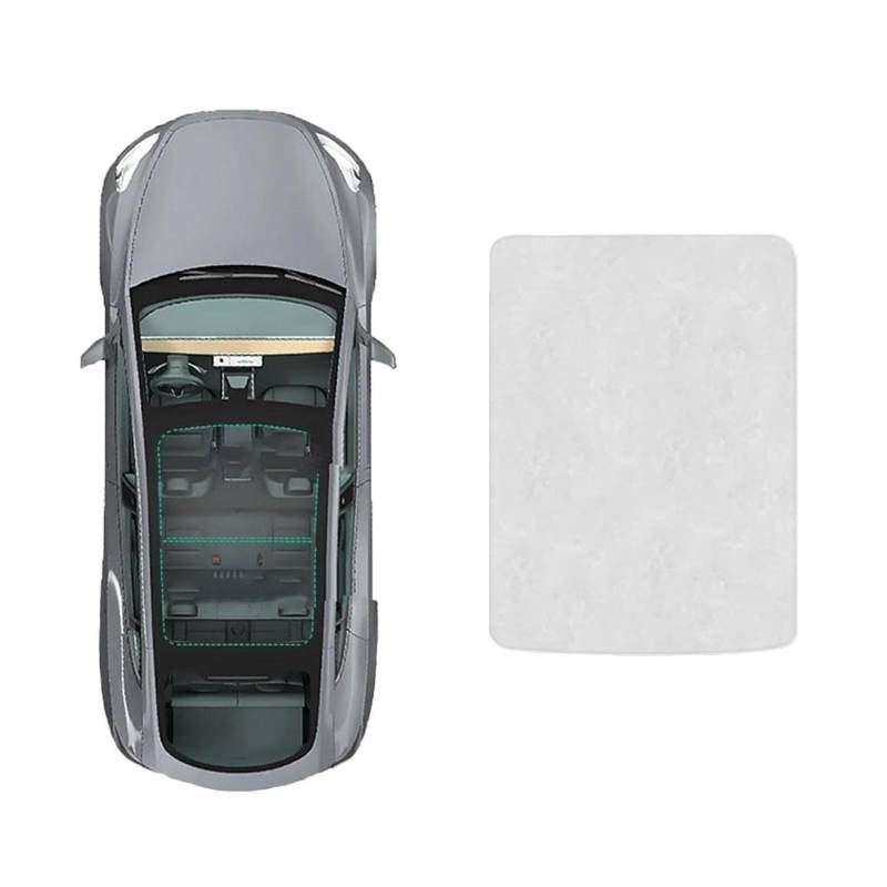 Auto Schiebedach Sonnenschutz Für Smart Elf 1 2021-,Elektrostatische Adsorption Schiebedach Dachfenster-Rollo Auto Sonnenschutz,B-Gray White Suede von WLLLLa
