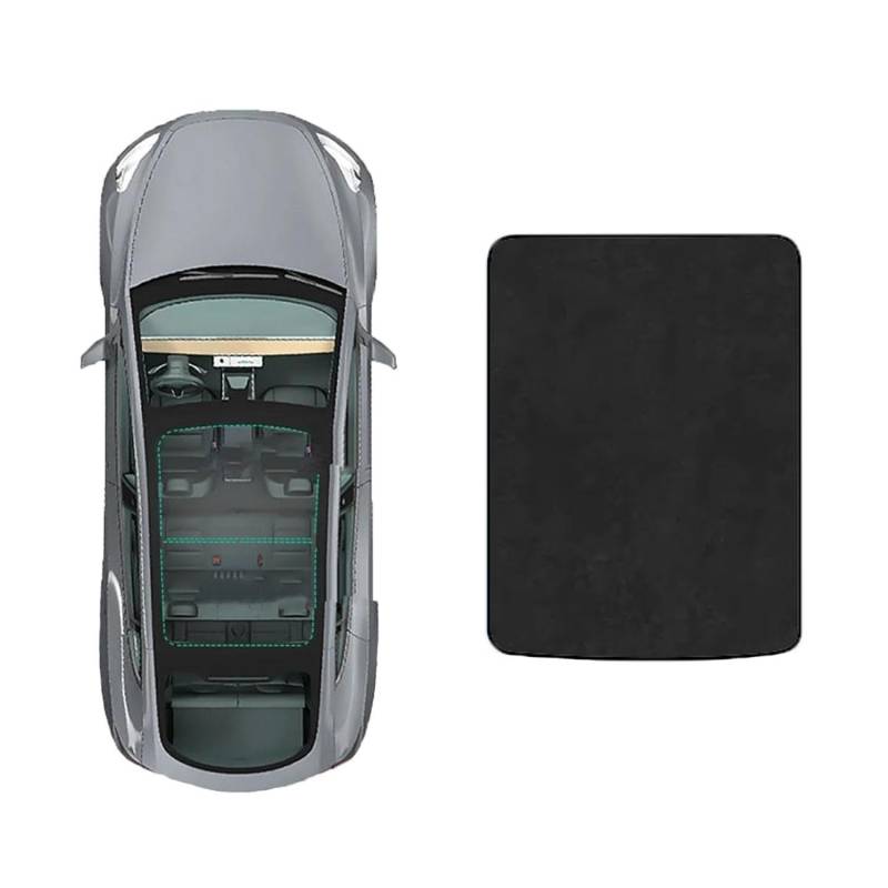 Auto Schiebedach Sonnenschutz Für Smart Elf 1 2021-,Elektrostatische Adsorption Schiebedach Dachfenster-Rollo Auto Sonnenschutz,D-Black Suede von WLLLLa