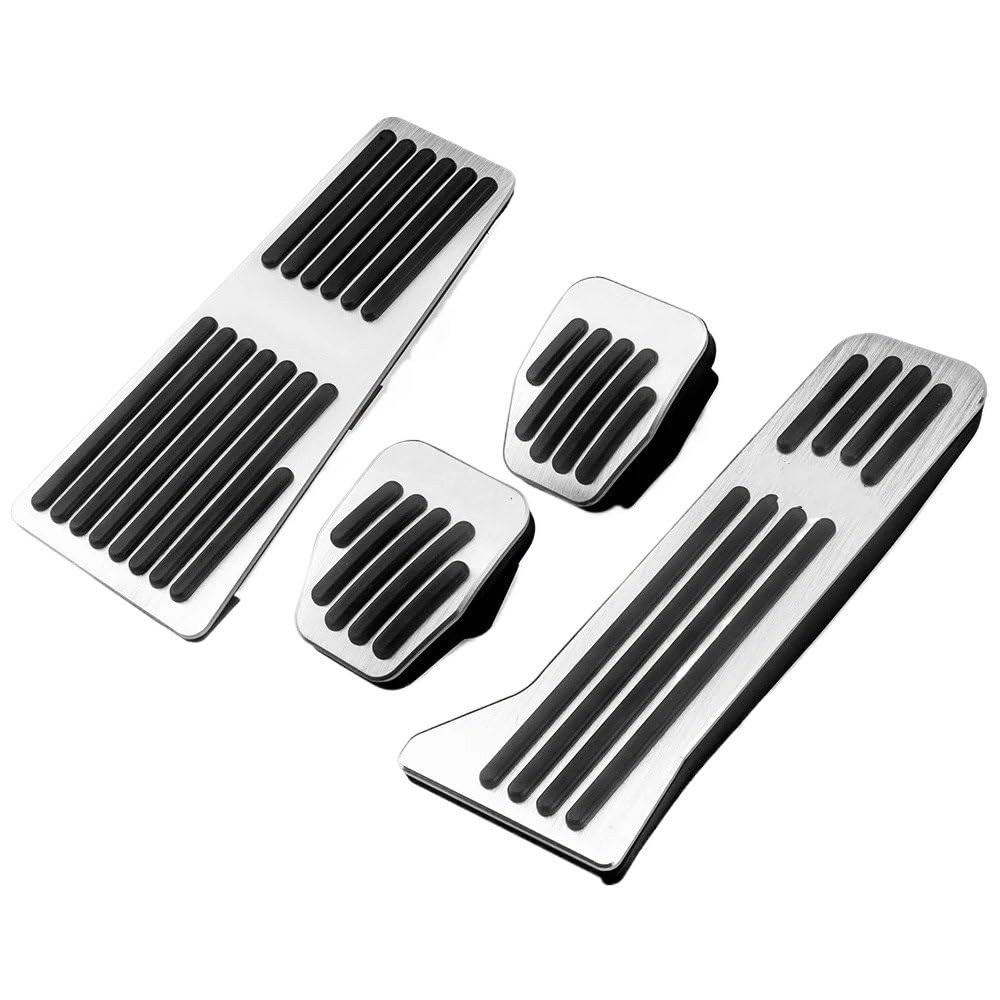 Bremspedal Für Mazda Für CX-3 CX7 Für CX-8 Für CX-9 Für Axela Für ATenza Auto Gaspedal Fußstütze Pedal Bremse Kupplung Pad Zubehör Kupplungspedal(LHD MT 4pcs Silver) von WLNWERDPKK