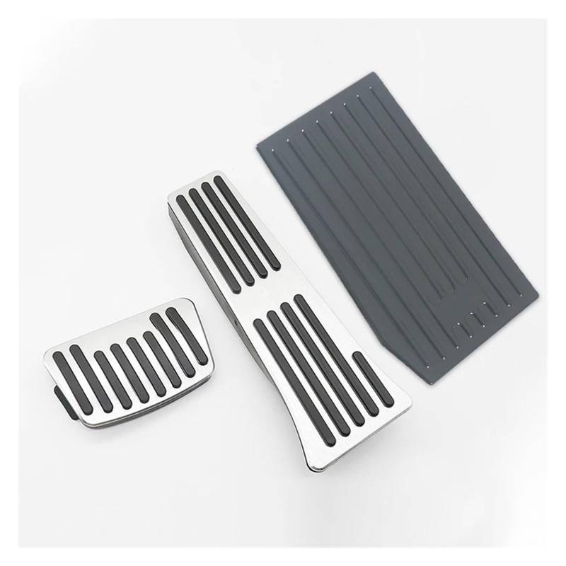 Bremspedal Für Tucson NX4 N Für Linie Für Hybrid 2021-2023 2024 Auto Gaspedal Bremspedal Fußstütze Pedalplatte Abdeckung Pad Kupplungspedal(3pcs Black Silver) von WLNWERDPKK