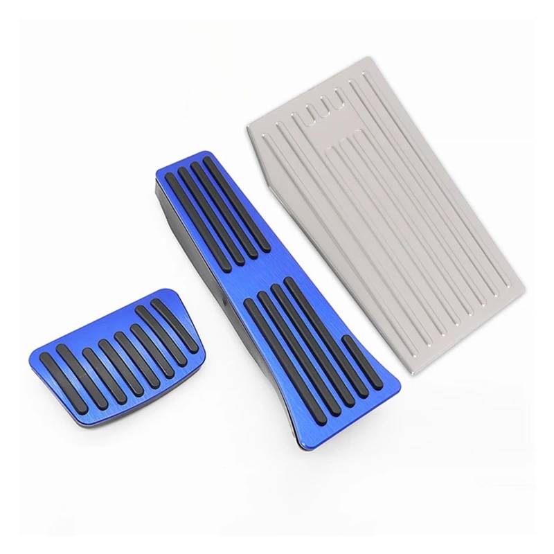 Bremspedal Für Tucson NX4 N Für Linie Für Hybrid 2021-2023 2024 Auto Gaspedal Bremspedal Fußstütze Pedalplatte Abdeckung Pad Kupplungspedal(3pcs Silver Blue) von WLNWERDPKK