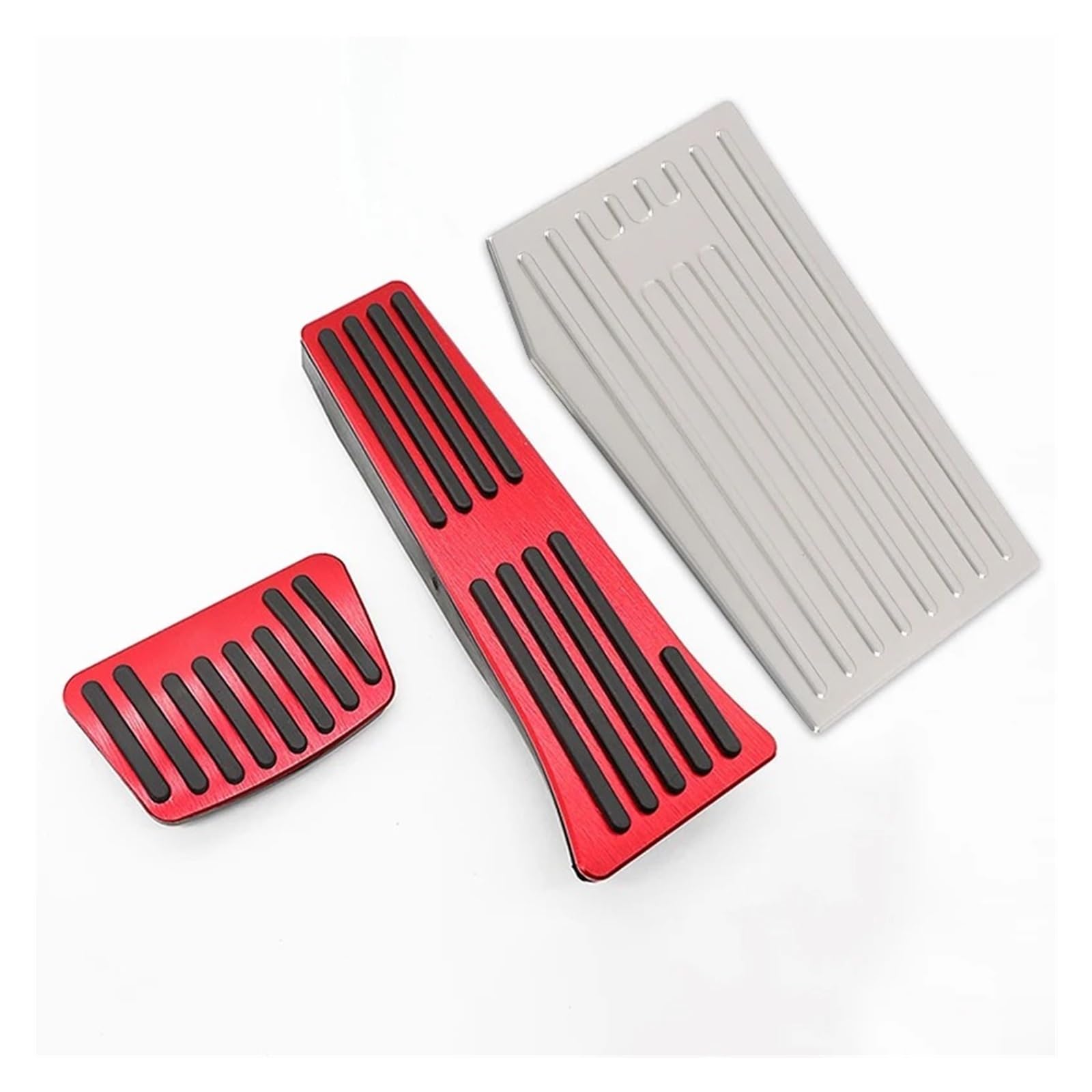 Bremspedal Für Tucson NX4 N Für Linie Für Hybrid 2021-2023 2024 Auto Gaspedal Bremspedal Fußstütze Pedalplatte Abdeckung Pad Kupplungspedal(3pcs Silver Red) von WLNWERDPKK