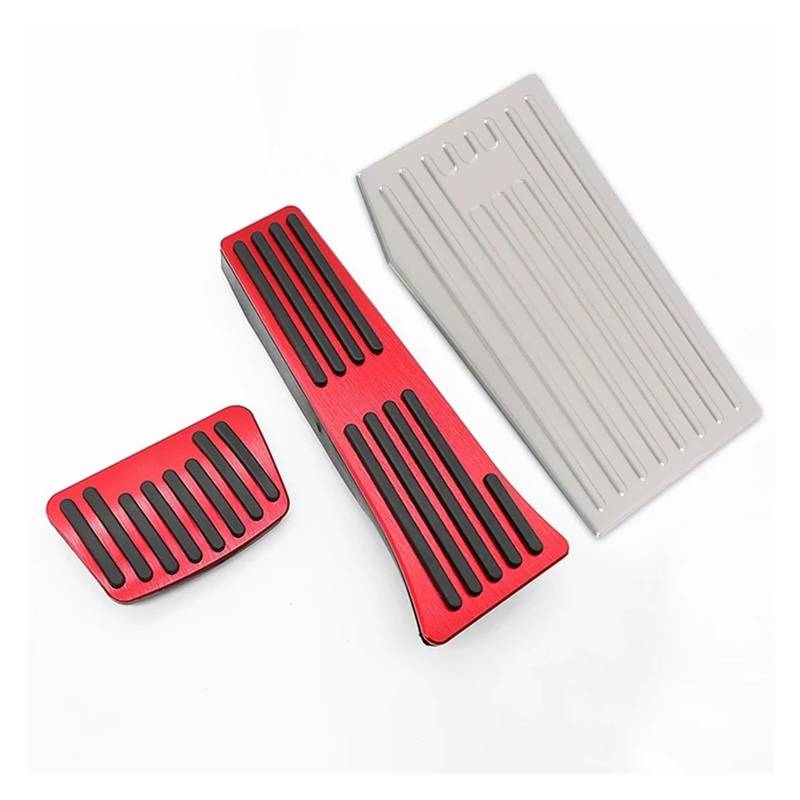 Bremspedal Für Tucson NX4 N Für Linie Für Hybrid 2021-2023 2024 Auto Gaspedal Bremspedal Fußstütze Pedalplatte Abdeckung Pad Kupplungspedal(3pcs Silver Red) von WLNWERDPKK