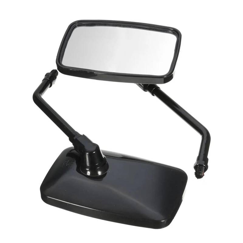 Seitenrückspiegel 1 Paar Universal Rechteck Motorrad Rückspiegel 10mm Retrovisor Spiegel Motorrad Roller Motorrad Rückspiegel(Silver) von WLNWERDPKK