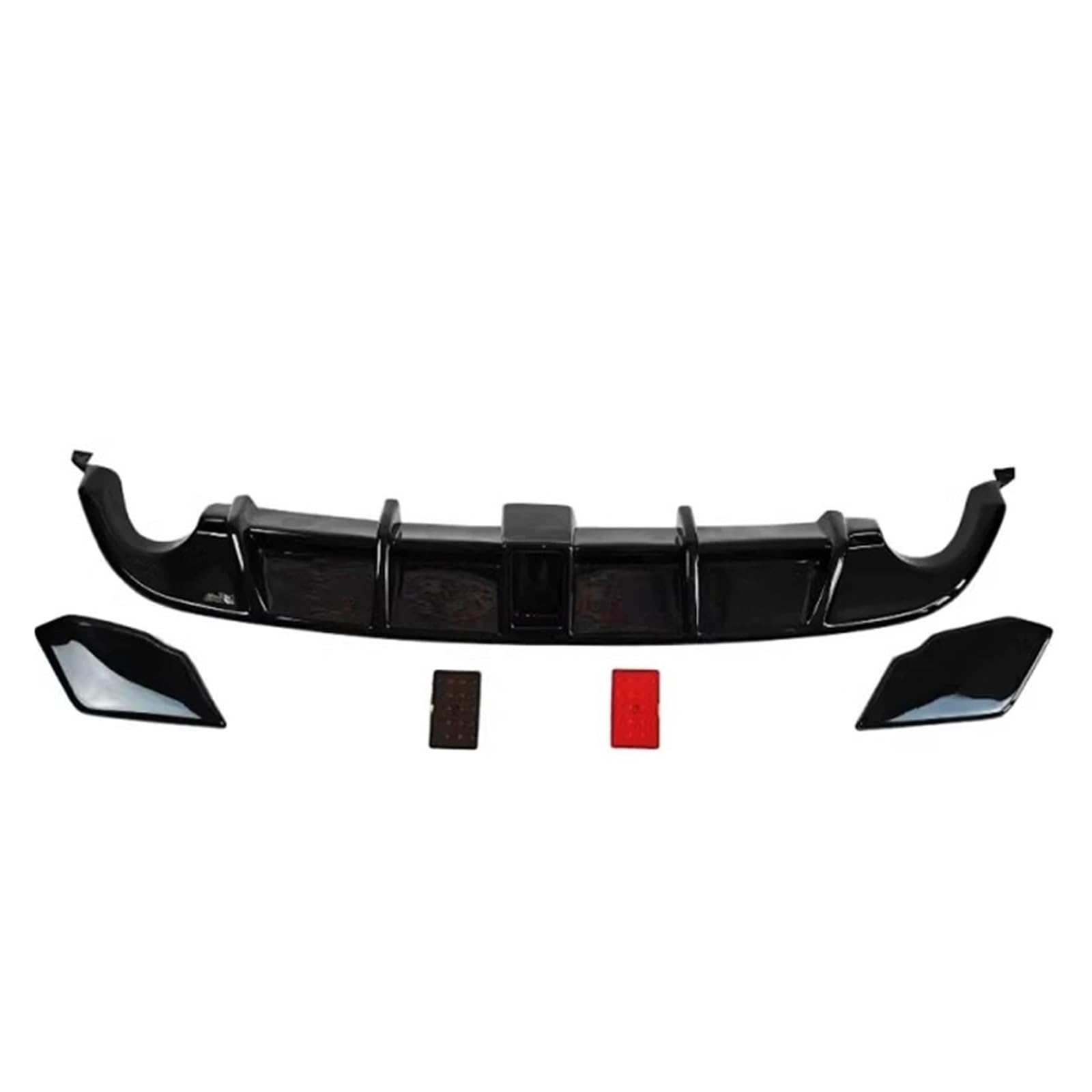 Spoiler Für Golf MK6 Für GTI 2008-2013 Hinten Diffusor Glänzend Auto Body Kit Lip Bumper Spoiler Spoiler Wing(Black 1) von WLNWERDPKK