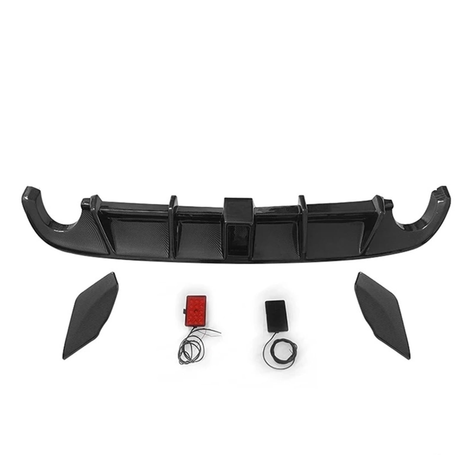 Spoiler Für Golf MK6 Für GTI 2008-2013 Hinten Diffusor Glänzend Auto Body Kit Lip Bumper Spoiler Spoiler Wing(Carbon Look 2) von WLNWERDPKK