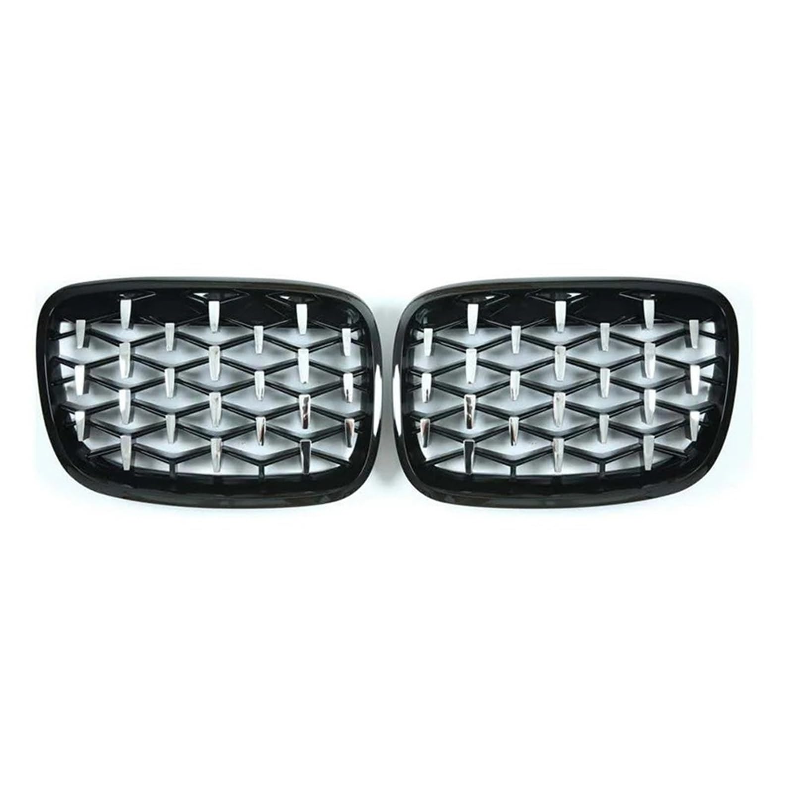 Sport Kühlergrill EIN Paar Für 2er-Serie F45 228i 220i 235i 2014–2018 Auto Chrom Diamant Nierengitter Meteor Stil Frontstoßstange Zubehör Kühlergrill(Silver and Black) von WLNWERDPKK