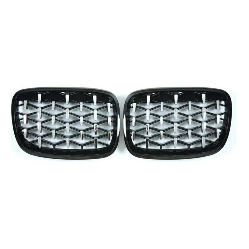 Sport Kühlergrill EIN Paar Für 2er-Serie F45 228i 220i 235i 2014–2018 Auto Chrom Diamant Nierengitter Meteor Stil Frontstoßstange Zubehör Kühlergrill(Silver and Black) von WLNWERDPKK