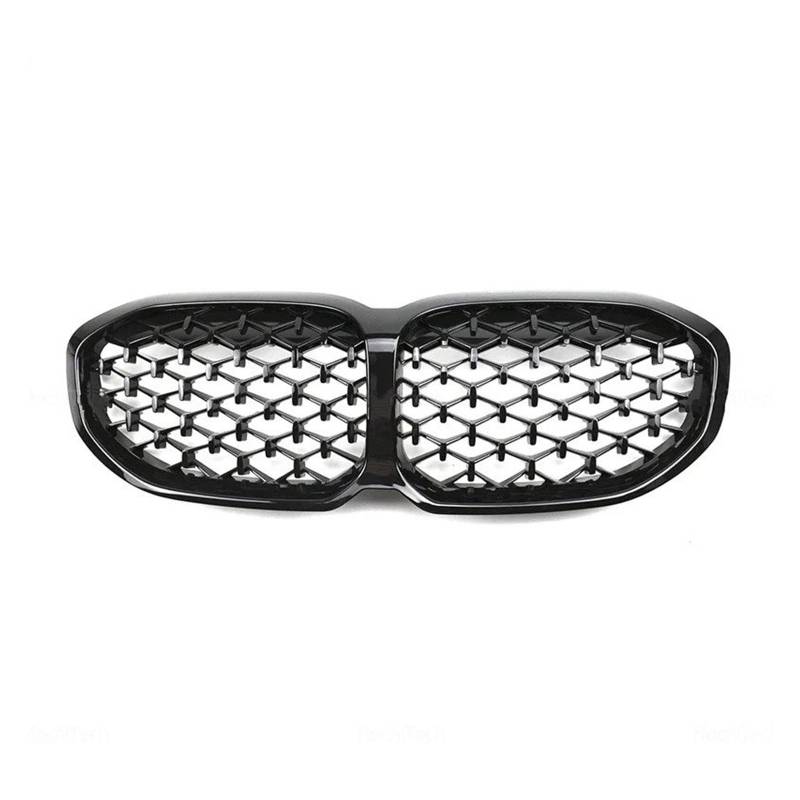 Sport Kühlergrill Für 1er F40 116i 118i 120i 128ti XDrive M135i 2019-2022 Auto ABS Diamant Oder 2-Lamellen Glanz Schwarz Front Nierengrill Kühlergrill(1) von WLNWERDPKK