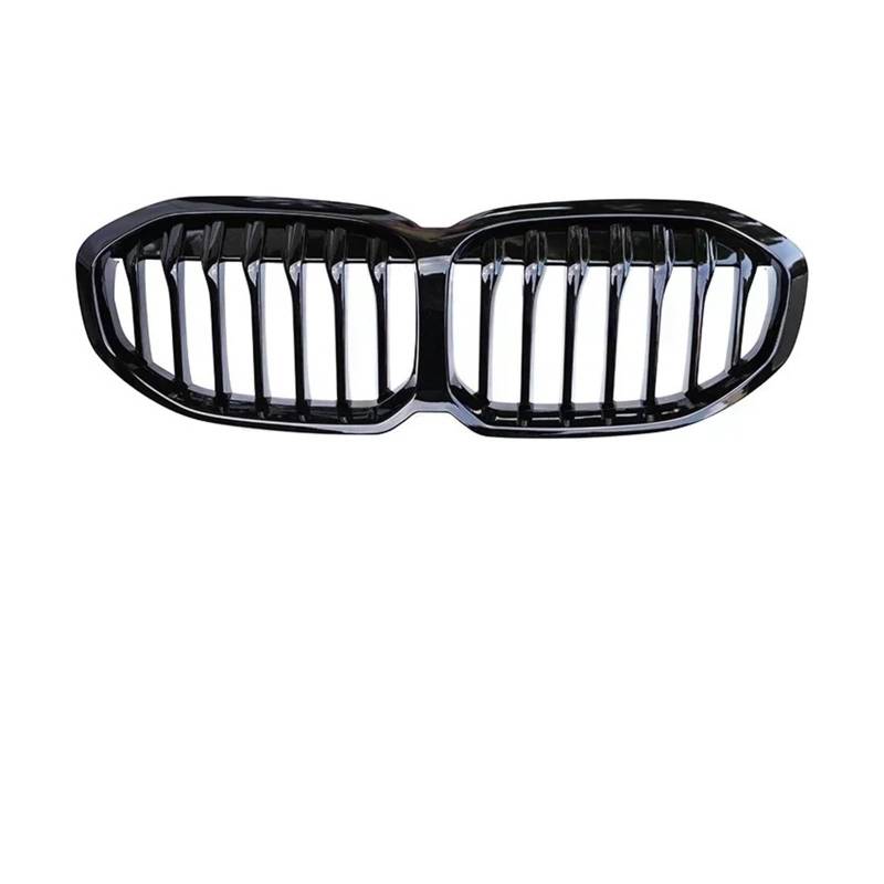 Sport Kühlergrill Für 1er F40 2019-2024 2022 2023 Auto Front Nierenstoßstange Grill Doppellamelle Chrom Carbon M Farbe Rennzubehör Kühlergrill(Single Slat Balck) von WLNWERDPKK
