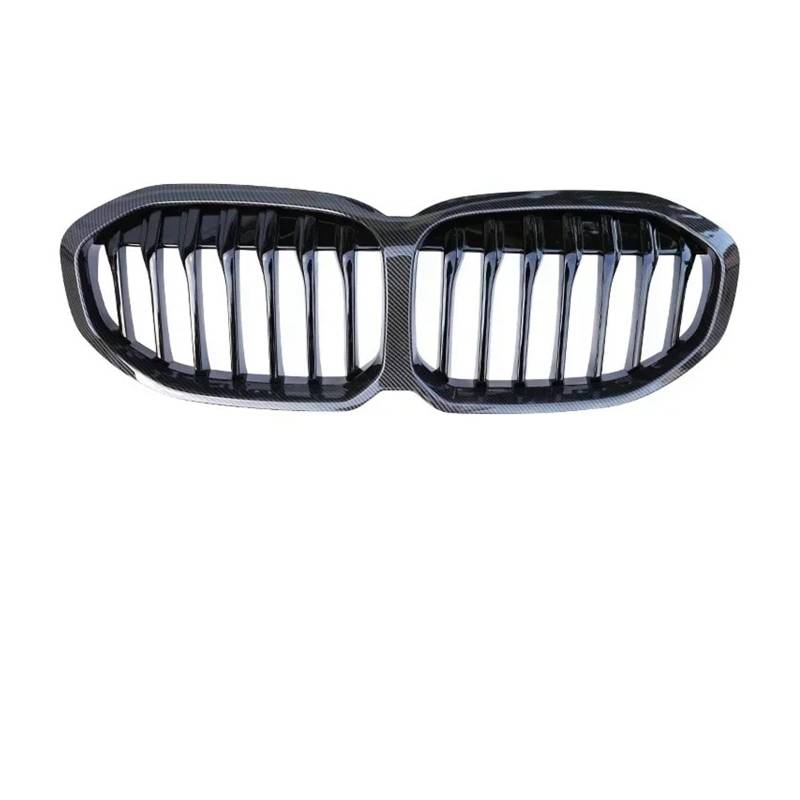 Sport Kühlergrill Für 1er F40 2019-2024 2022 2023 Auto Front Nierenstoßstange Grill Doppellamelle Chrom Carbon M Farbe Rennzubehör Kühlergrill(Single Slat Carbon) von WLNWERDPKK