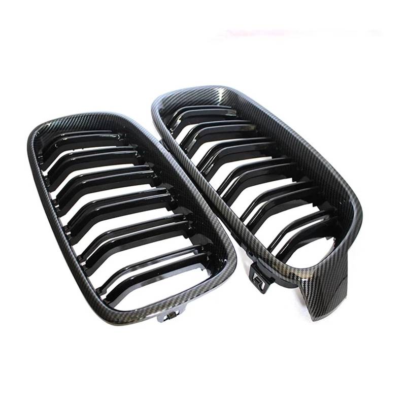 Sport Kühlergrill Für 3er F31 F30 F35 2012-2015 2016 2017 Auto-Styling Frontnierengrill Doppellamellengrill Renngrills Zubehör Kühlergrill(Carbon Fiber) von WLNWERDPKK