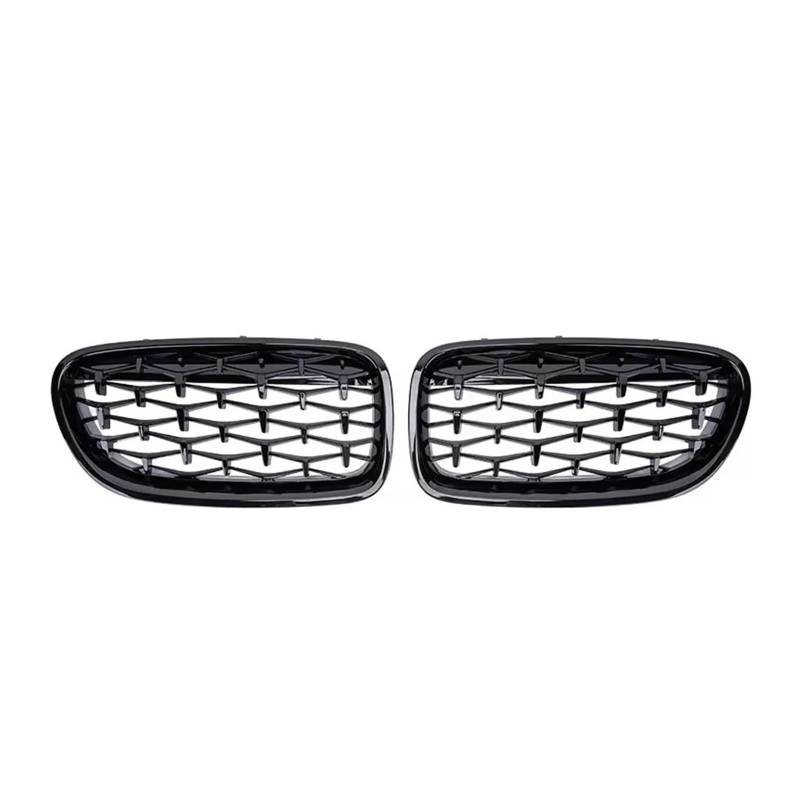 Sport Kühlergrill Für 5er F10 F11 F18 528i 535i 2010-2017 Auto Ganz In Schwarz Doppellinie Frontstoßstangengrill Diamond Style Racing Grill Kühlergrill(Diamond-Glossy Black) von WLNWERDPKK