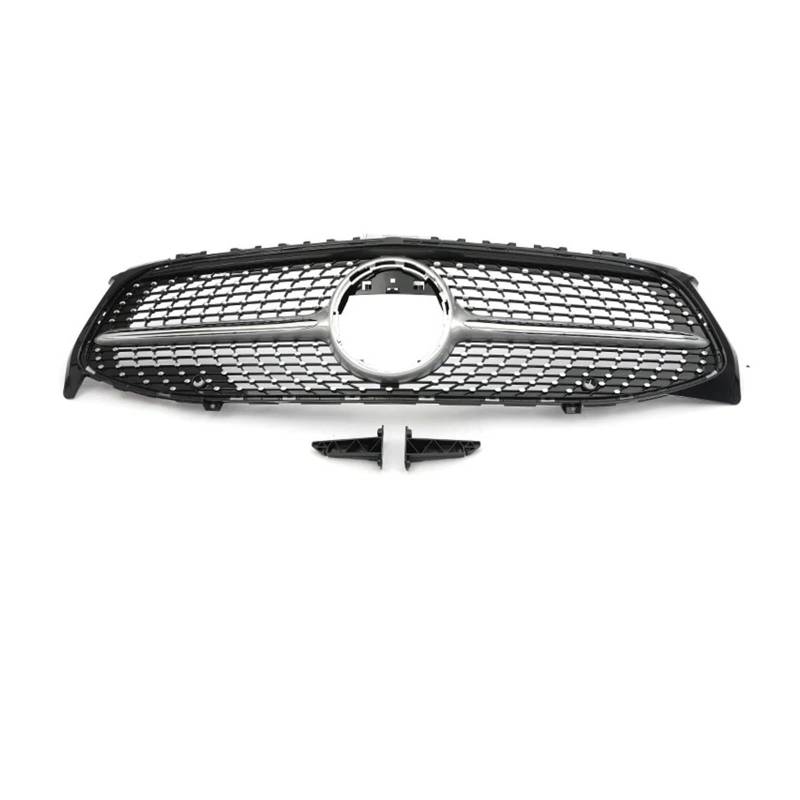 Sport Kühlergrill Für CLA Für GT Diamond Für W118 CLA180 CLA200 CLA250 CLA260 CLA45 2019-2023 Frontstoßstangengrill Schwarz Silber Kühlergrill(Diamond Sliver WO) von WLNWERDPKK