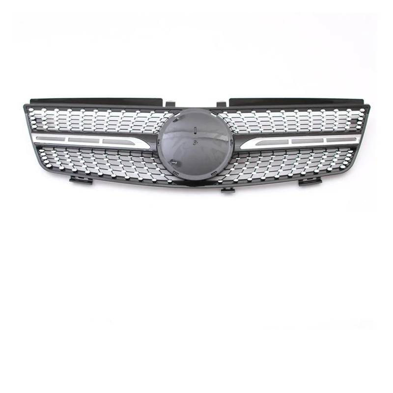 Sport Kühlergrill Für ML W164 ML320 ML350 ML500 Für GTR Style 2005-2008 Auto Diamanten Stil Stoßstangengitter Schwarz Front Racing Grille Kühlergrill(Diamond-Chrome Black) von WLNWERDPKK