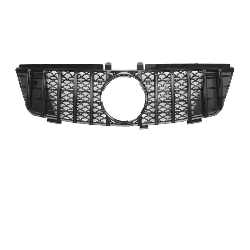 Sport Kühlergrill Für ML W164 ML320 ML350 ML500 Für GTR Style 2005-2008 Auto Diamanten Stil Stoßstangengitter Schwarz Front Racing Grille Kühlergrill(G-Chrome Black) von WLNWERDPKK