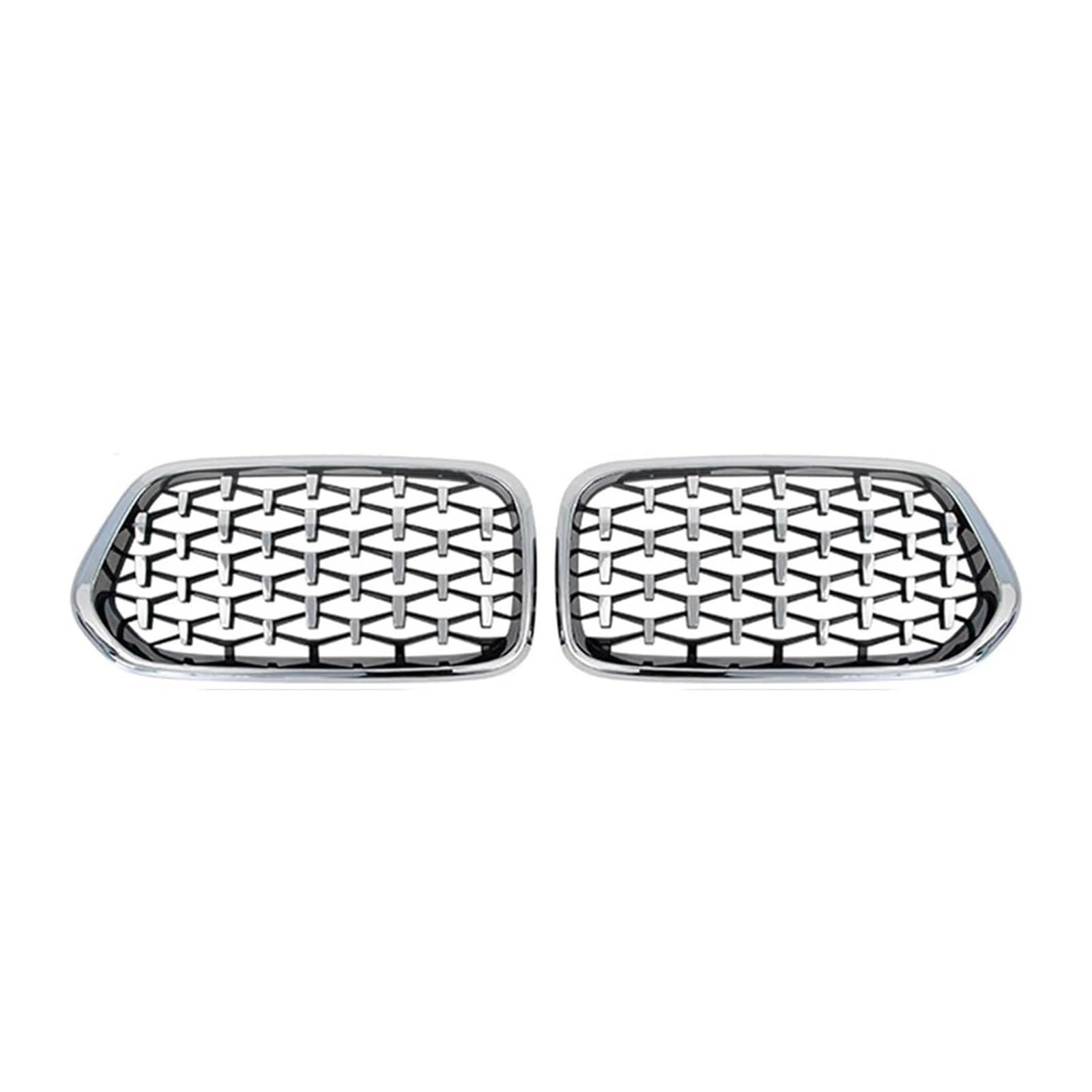 Sport Kühlergrill Für X2 F39 2018-2021 Car Diamonds Style Frontstoßstangengitter Glänzend Schwarz Einzel- Und Doppellinien-Renngitter Kühlergrill(Diamond-Silver) von WLNWERDPKK