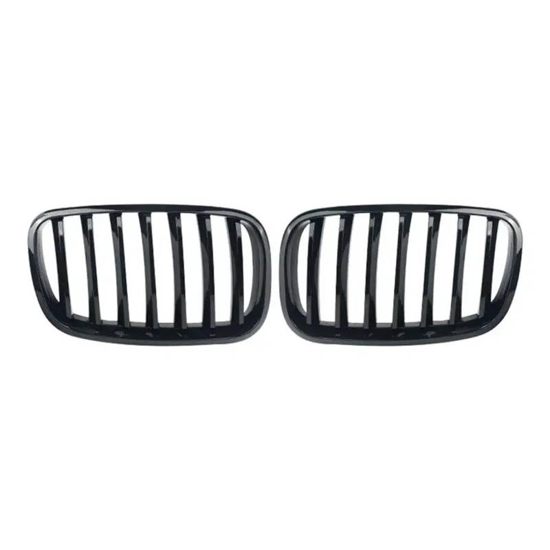 Sport Kühlergrill Paar Für X5 Für X6 E70 E71 2007 2008 2009 2010 2011 2012 2013 Auto Front Hood Nierengrill Grill Glänzend Schwarz Kühlergrill von WLNWERDPKK