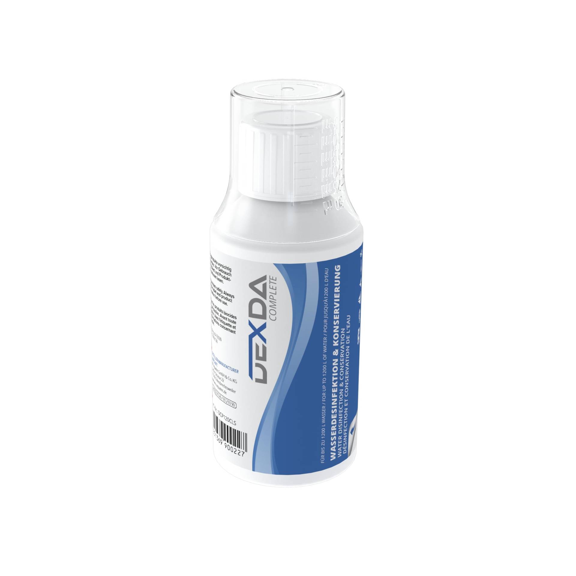 WM aquatec DEXDA Complete DCP120CL | Wasserkonservierung und-desinfektion für sicheres Trinkwasser | desinfiziert u. konserviert 1200L Wasser | für Camping, Trekking, Survival | Made in Germany von WM aquatec