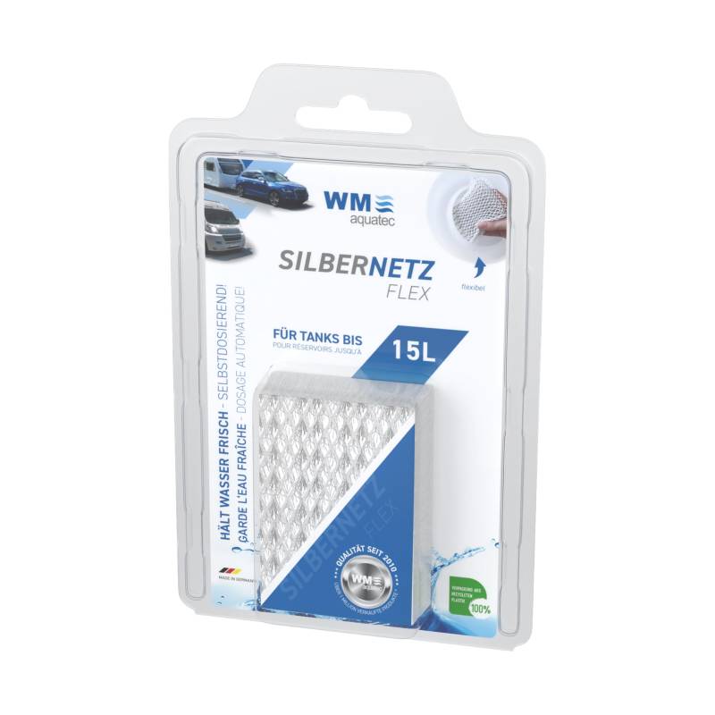 WM aquatec Silbernetz Flex STSN-15 | Wasserkonservierung für Tanks bis 15L | konserviert 750L Wasser durch automatische Dosierung von reinen Silberionen | Made in Germany von WM aquatec