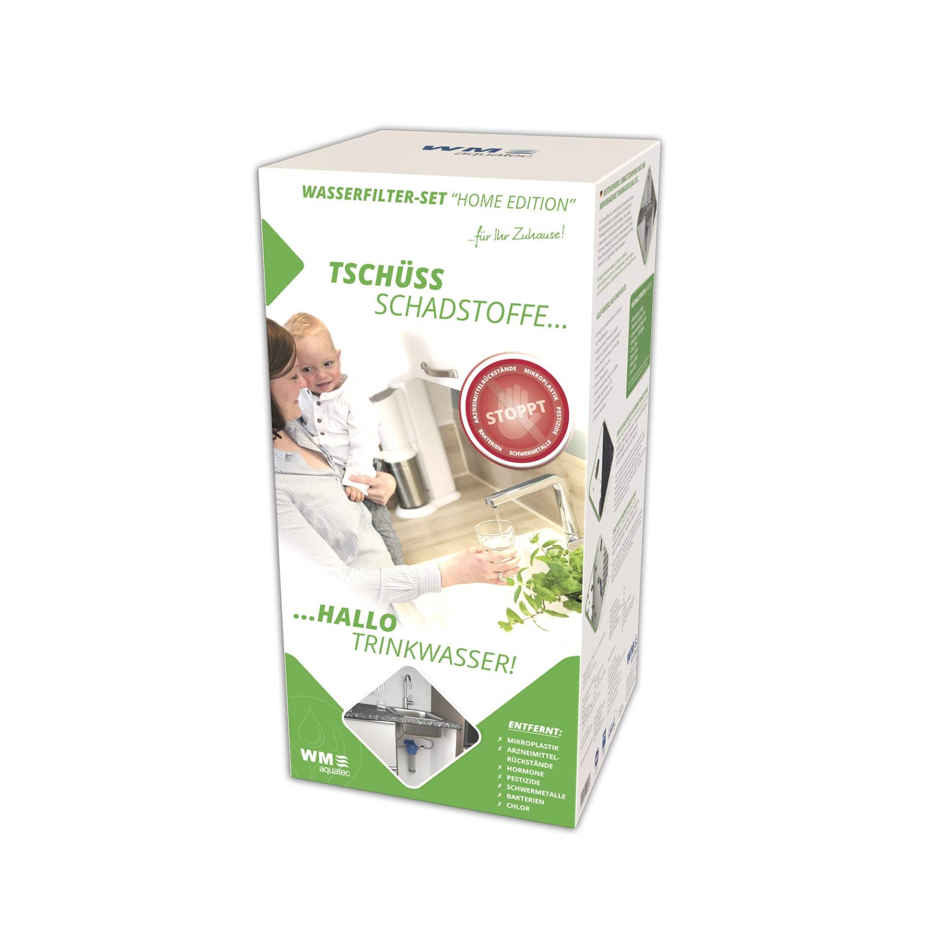 WM aquatec – Wasserfilter Set Home Edition für Wasserhahn mit Aktivkohleblock + Sterilfiltration – reduziert Mikroplastik, Chlor, Pestizide, Schwermetalle & entfernt Krankheitserreger zu 99,9999% WM aquatec – Wasserfilter Set Home Edition für Wasserhahn mit Aktivkohleblock + Sterilfiltration – reduziert Mikroplastik, Chlor, Pestizide, Schwermetalle & entfernt Krankheitserreger zu 99,9999% von WM aquatec