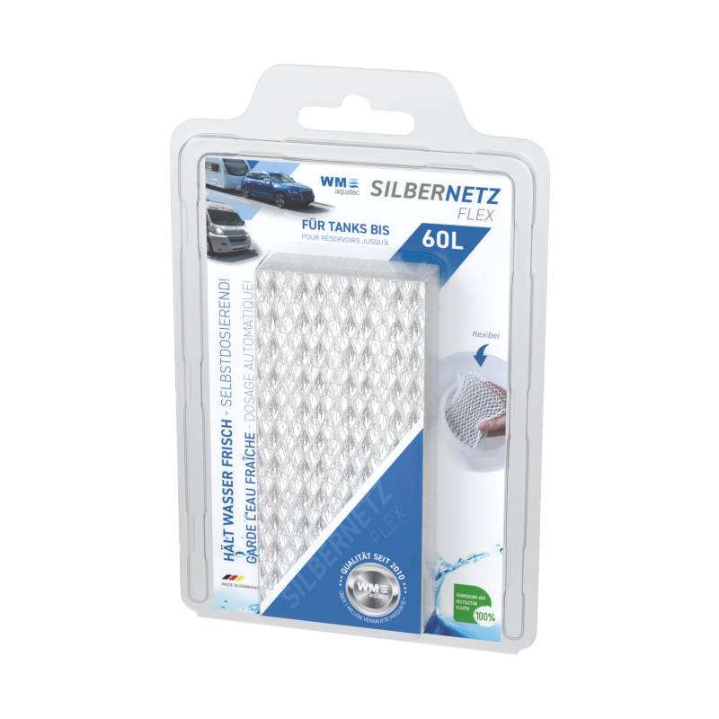 WM aquatec Silbernetz Flex STSN-40 | Wasserkonservierung für Tanks bis 60 L | konserviert 3000L Wasser durch automatische Dosierung von reinen Silberionen | Made in Germany von WM aquatec