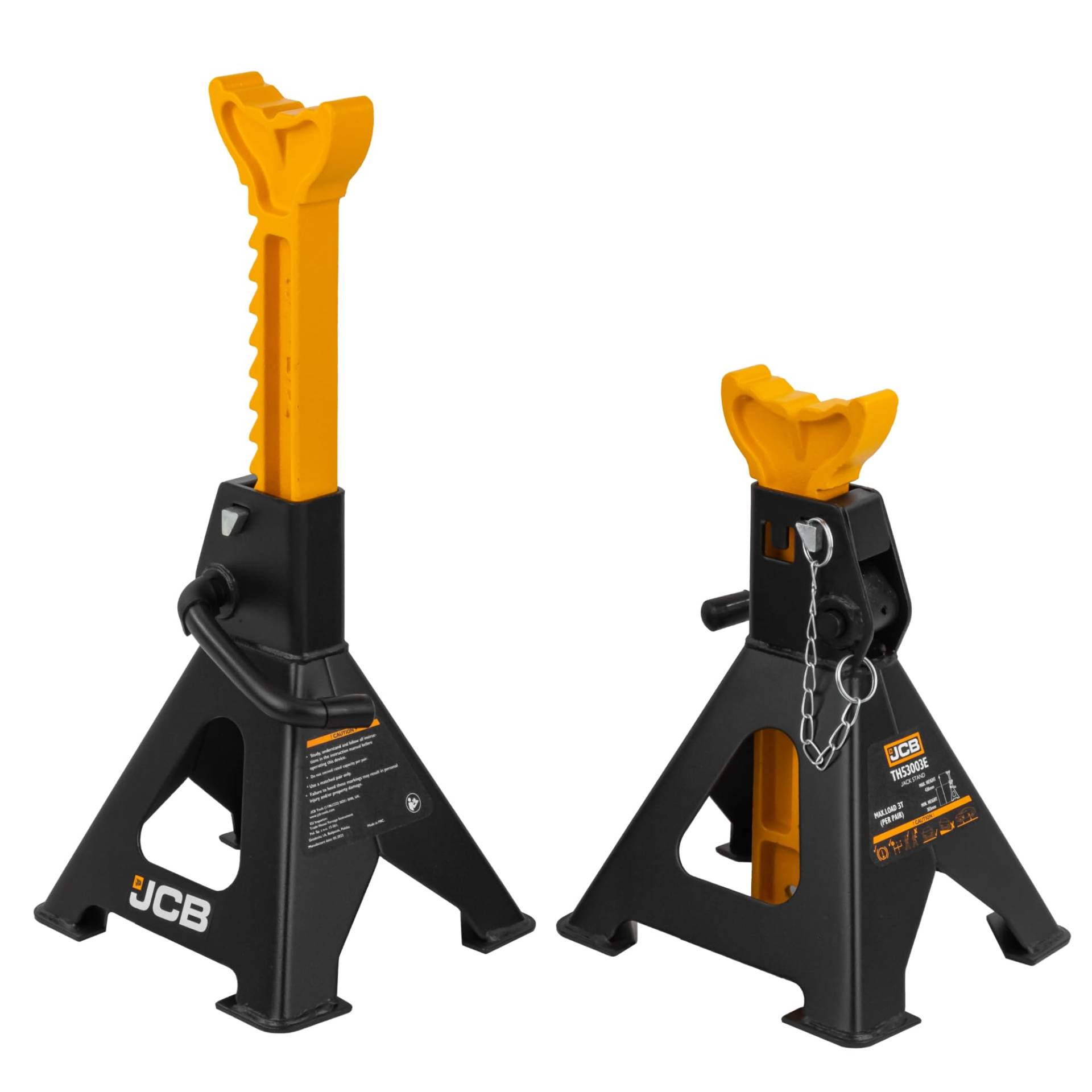 JCB 3-Tonnen-Sicherheitsunterstellböcke für Autos (303-438 mm), 2er-Set von WMC TOOLS