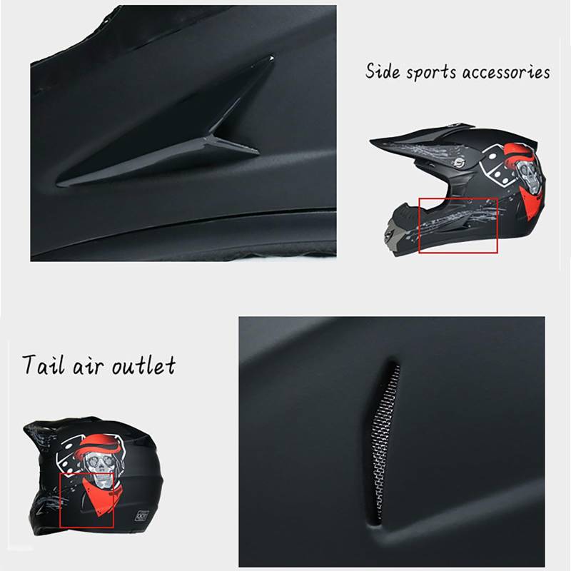 Motocross Helm Set Für Kinder Und Erwachsene Mit Brille Handschuhen Und Maske, Vollgesichtshelm Für Offroad Motorrad ATV MTB Jungen Mädchen Herren Damen,Yellow-S von WMDMJT