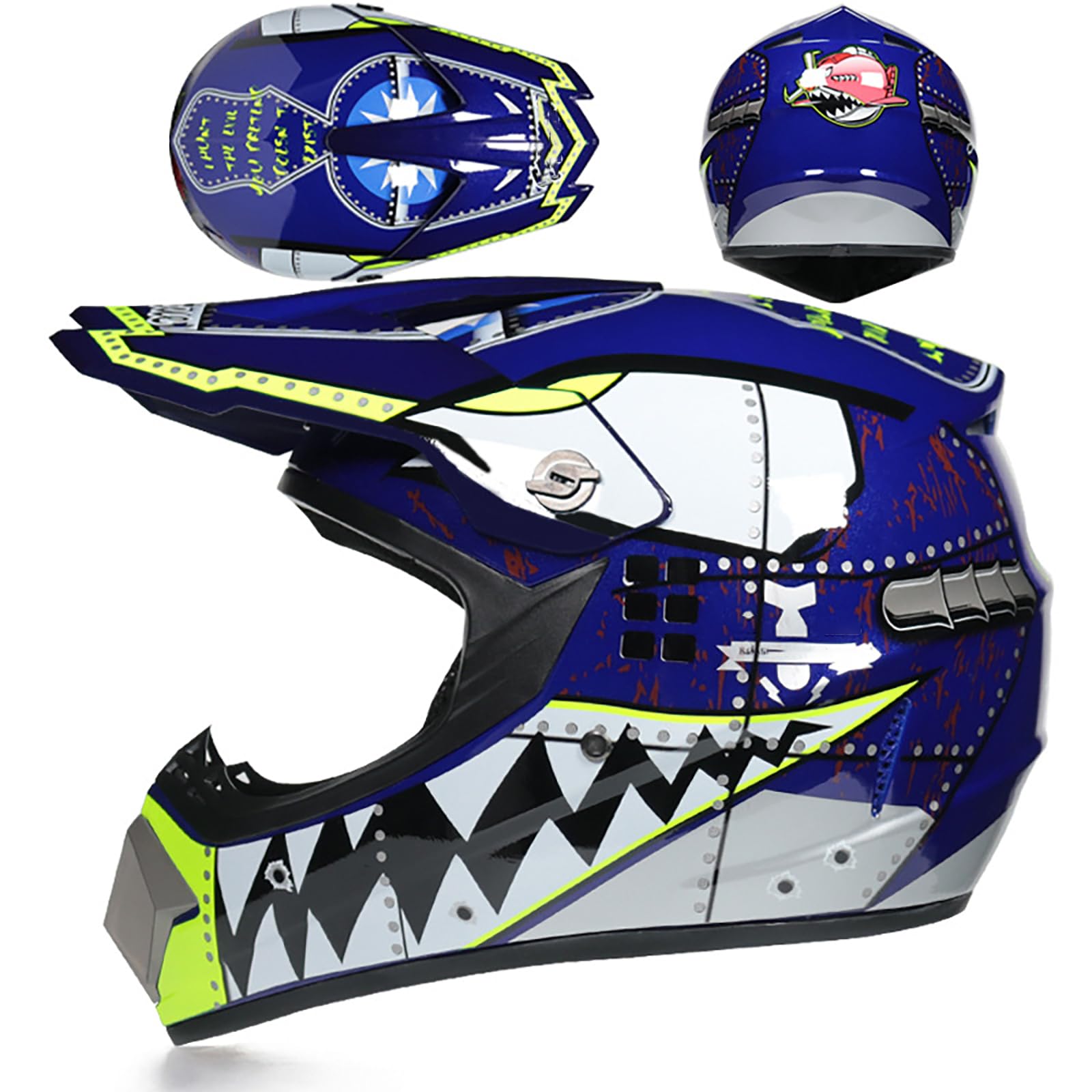 WMDMJT Motocross Helm Vollgesichtshelm Für Erwachsene Jugend Männer Frauen Motorrad MTB Downhill Offroad Mit Schutzbrille Handschuhen Maske Schutz Ausrüstung,Blue2-M WMDMJT Motocross Helm Vollgesichtshelm Für Erwachsene Jugend Männer Frauen Motorrad MTB Downhill Offroad Mit Schutzbrille Handschuhen Maske Schutz Ausrüstung,Blue2-M von WMDMJT