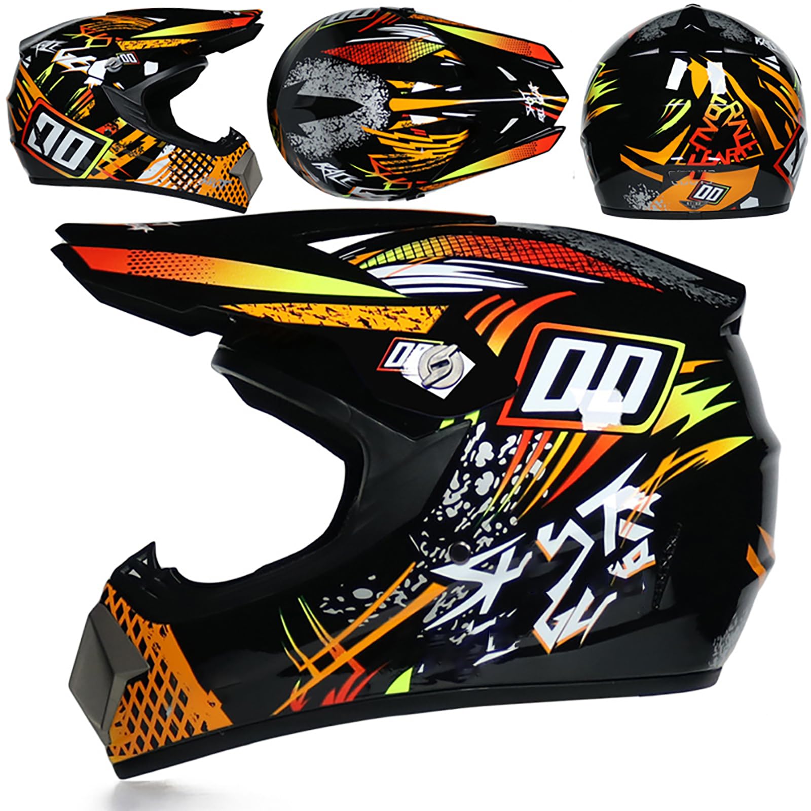 WMDMJT Motocross Helm Vollgesichtshelm Für Erwachsene Jugend Männer Frauen Motorrad MTB Downhill Offroad Mit Schutzbrille Handschuhen Maske Schutz Ausrüstung,Orange3-L WMDMJT Motocross Helm Vollgesichtshelm Für Erwachsene Jugend Männer Frauen Motorrad MTB Downhill Offroad Mit Schutzbrille Handschuhen Maske Schutz Ausrüstung,Orange3-L von WMDMJT