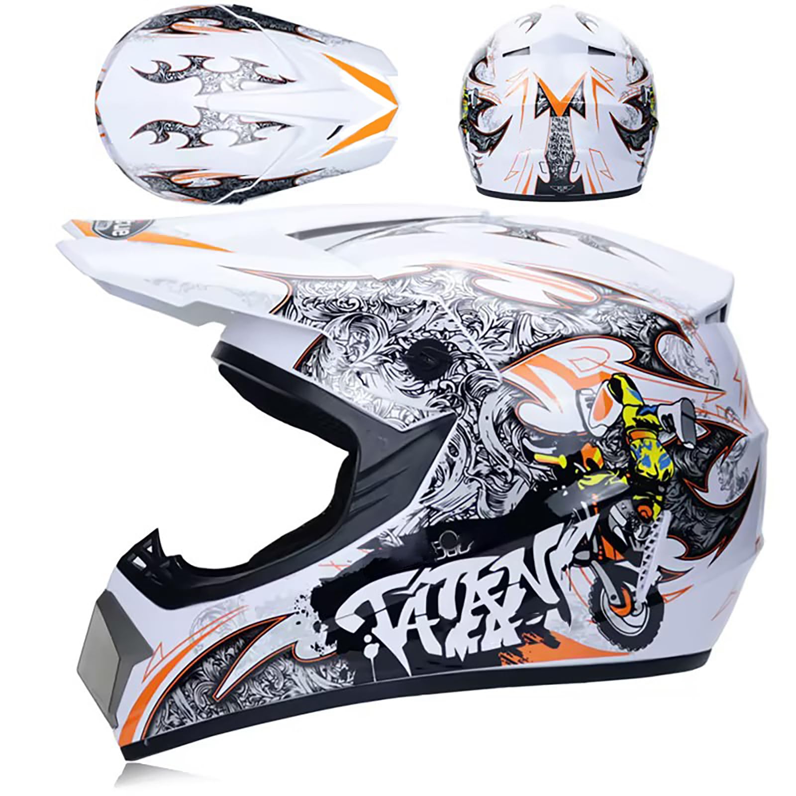 WMDMJT Motocross Helm Vollgesichtshelm Für Erwachsene Jugend Männer Frauen Motorrad MTB Downhill Offroad Mit Schutzbrille Handschuhen Maske Schutz Ausrüstung,White3-S WMDMJT Motocross Helm Vollgesichtshelm Für Erwachsene Jugend Männer Frauen Motorrad MTB Downhill Offroad Mit Schutzbrille Handschuhen Maske Schutz Ausrüstung,White3-S von WMDMJT