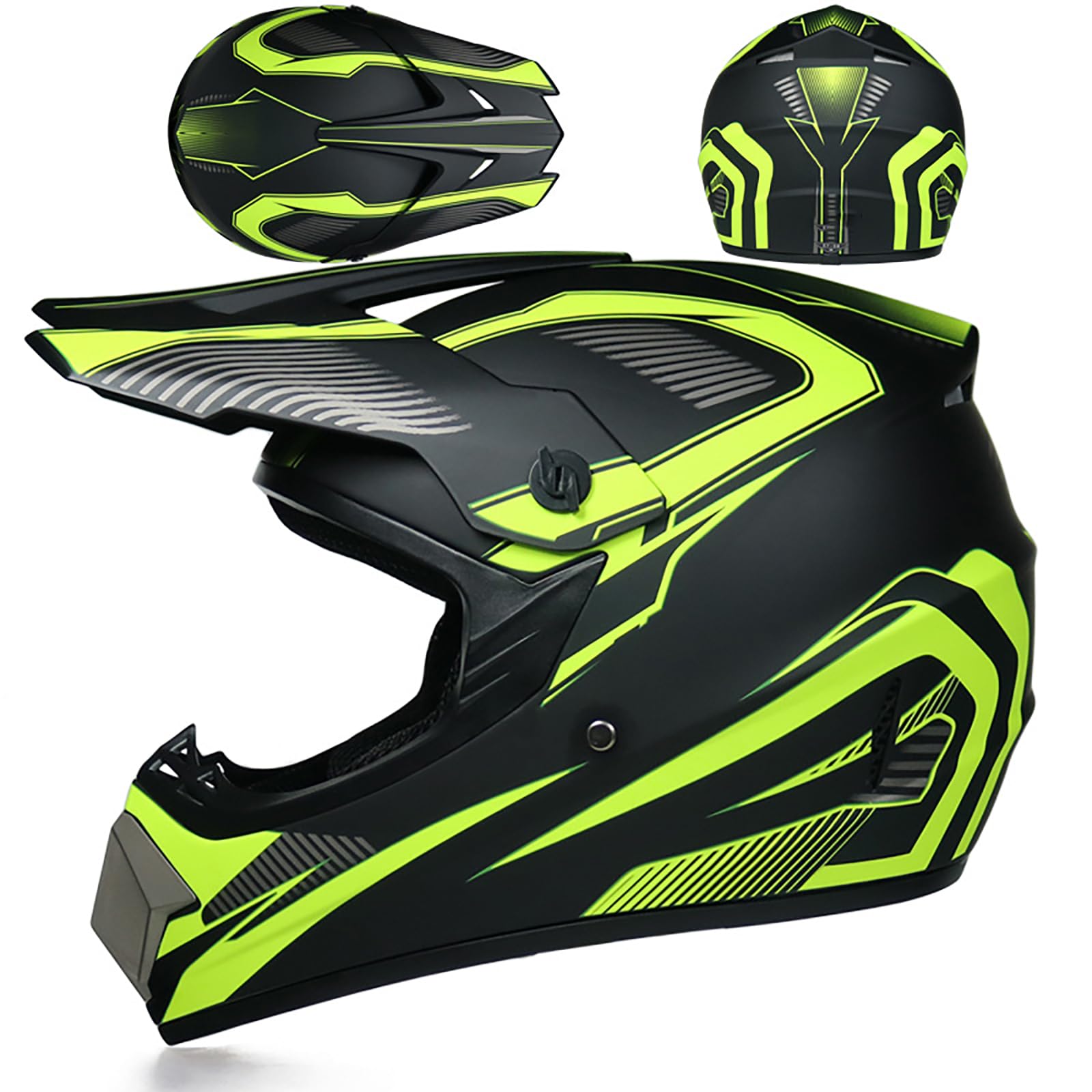 WMDMJT Motocross-Integralhelm Für Jugendliche Und Erwachsene, Unisex Leichter Offroad-Motorradhelm Für Dirt Bike ATV Quad Scooter Und Extremsportarten,Green2-XL WMDMJT Motocross-Integralhelm Für Jugendliche Und Erwachsene, Unisex Leichter Offroad-Motorradhelm Für Dirt Bike ATV Quad Scooter Und Extremsportarten,Green2-XL von WMDMJT