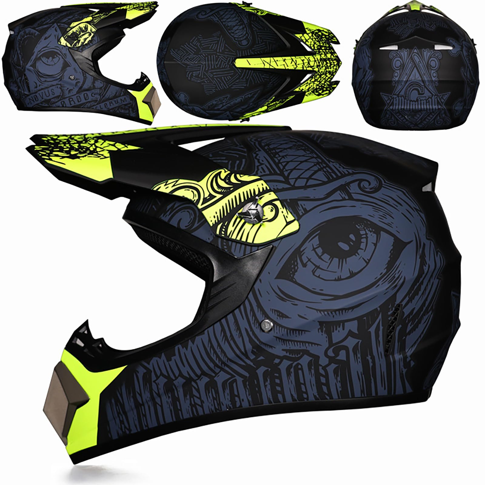 WMDMJT Motocross-Integralhelm Für Jugendliche Und Erwachsene, Unisex Leichter Offroad-Motorradhelm Für Dirt Bike ATV Quad Scooter Und Extremsportarten,Green5-S WMDMJT Motocross-Integralhelm Für Jugendliche Und Erwachsene, Unisex Leichter Offroad-Motorradhelm Für Dirt Bike ATV Quad Scooter Und Extremsportarten,Green5-S von WMDMJT
