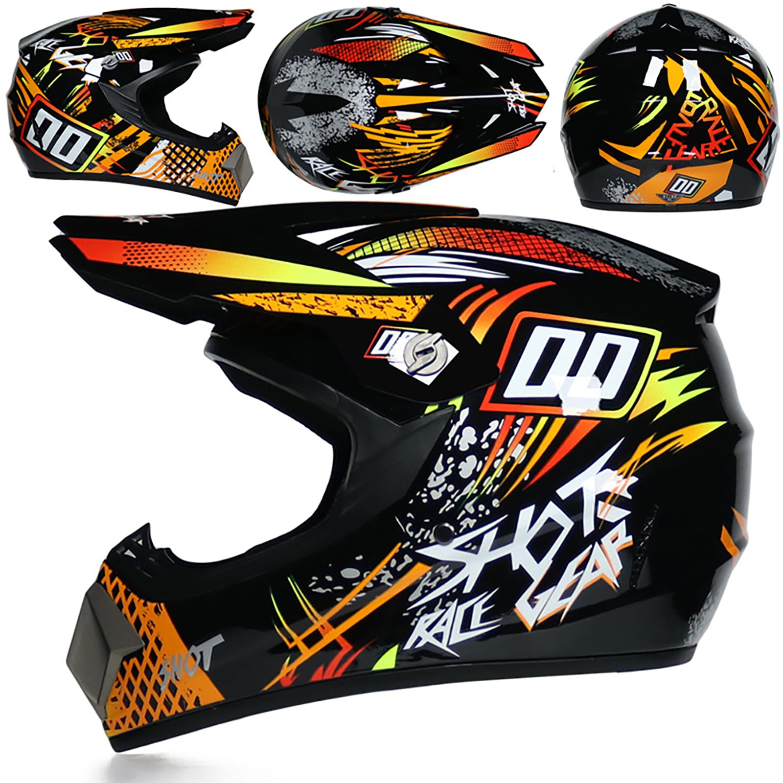 WMDMJT Motocross-Integralhelm Für Jugendliche Und Erwachsene, Unisex Leichter Offroad-Motorradhelm Für Dirt Bike ATV Quad Scooter Und Extremsportarten,Orange1-M WMDMJT Motocross-Integralhelm Für Jugendliche Und Erwachsene, Unisex Leichter Offroad-Motorradhelm Für Dirt Bike ATV Quad Scooter Und Extremsportarten,Orange1-M von WMDMJT