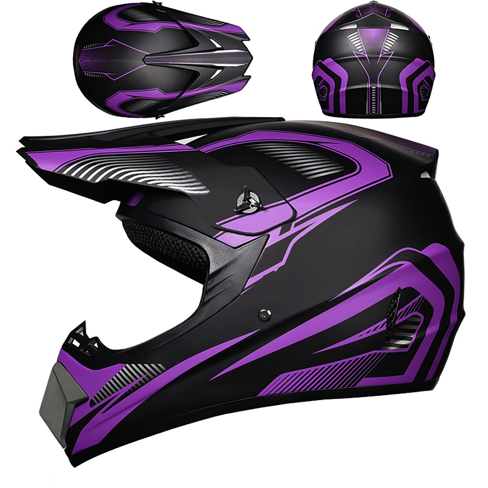 WMDMJT Motocross-Integralhelm Für Jugendliche Und Erwachsene, Unisex Leichter Offroad-Motorradhelm Für Dirt Bike ATV Quad Scooter Und Extremsportarten,Purple-M WMDMJT Motocross-Integralhelm Für Jugendliche Und Erwachsene, Unisex Leichter Offroad-Motorradhelm Für Dirt Bike ATV Quad Scooter Und Extremsportarten,Purple-M von WMDMJT