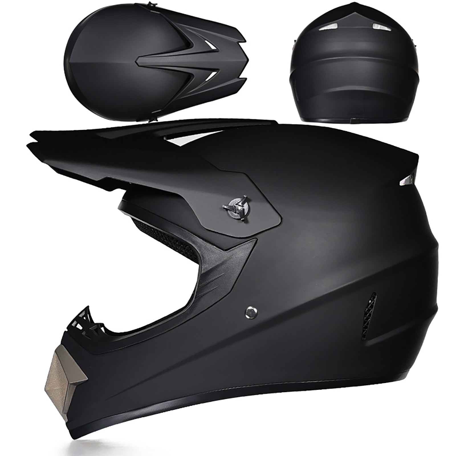 WMDMJT Motocross Vollvisierhelm Für Kinder Und Erwachsene, Leichter ATV Dirtbike Motorradhelm, Offroad Sturzhelm Für Downhill Enduro Rennen MTB Roller Quad,Black2-L WMDMJT Motocross Vollvisierhelm Für Kinder Und Erwachsene, Leichter ATV Dirtbike Motorradhelm, Offroad Sturzhelm Für Downhill Enduro Rennen MTB Roller Quad,Black2-L von WMDMJT