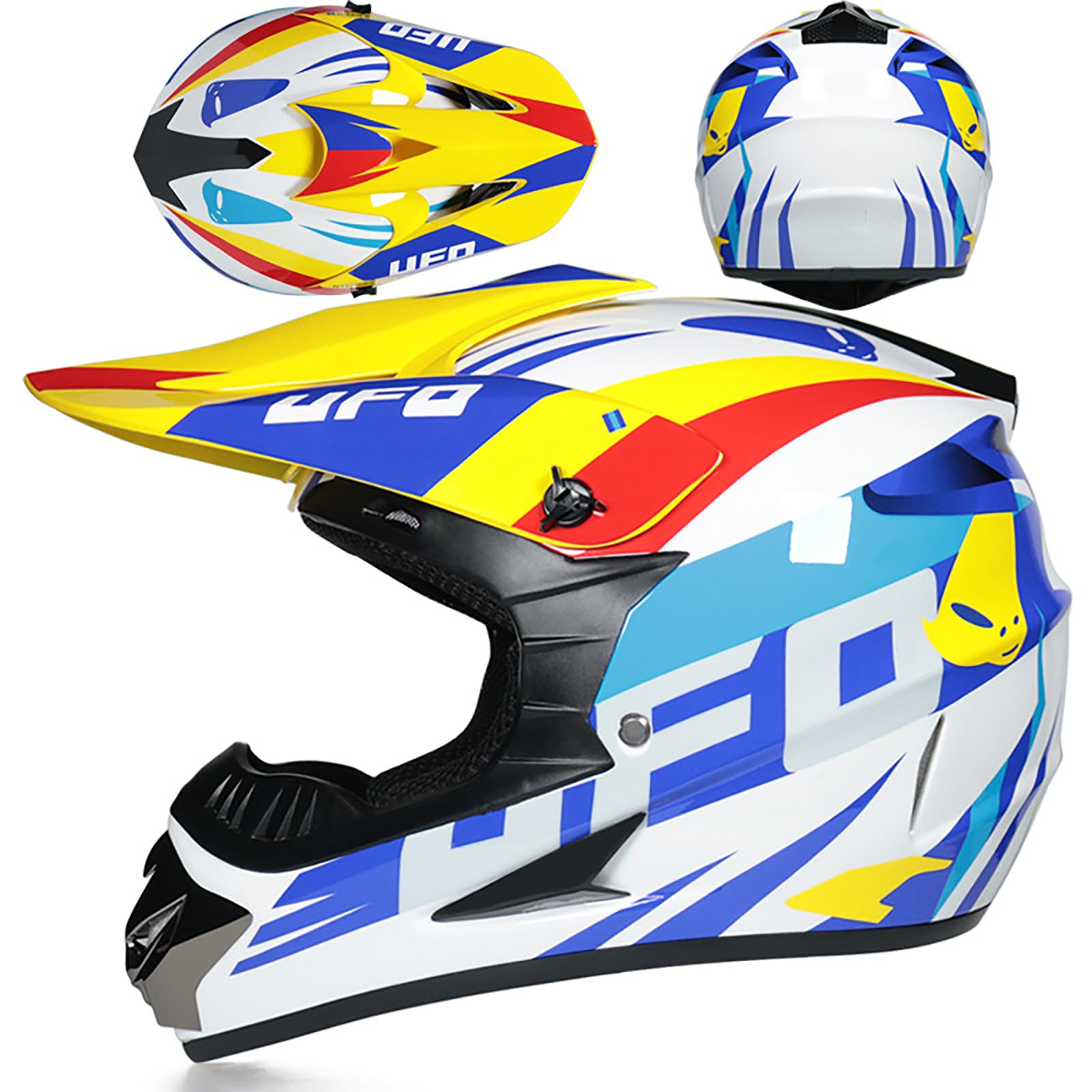 WMDMJT Motocross Vollvisierhelm Für Kinder Und Erwachsene, Leichter ATV Dirtbike Motorradhelm, Offroad Sturzhelm Für Downhill Enduro Rennen MTB Roller Quad,Blue1-S WMDMJT Motocross Vollvisierhelm Für Kinder Und Erwachsene, Leichter ATV Dirtbike Motorradhelm, Offroad Sturzhelm Für Downhill Enduro Rennen MTB Roller Quad,Blue1-S von WMDMJT