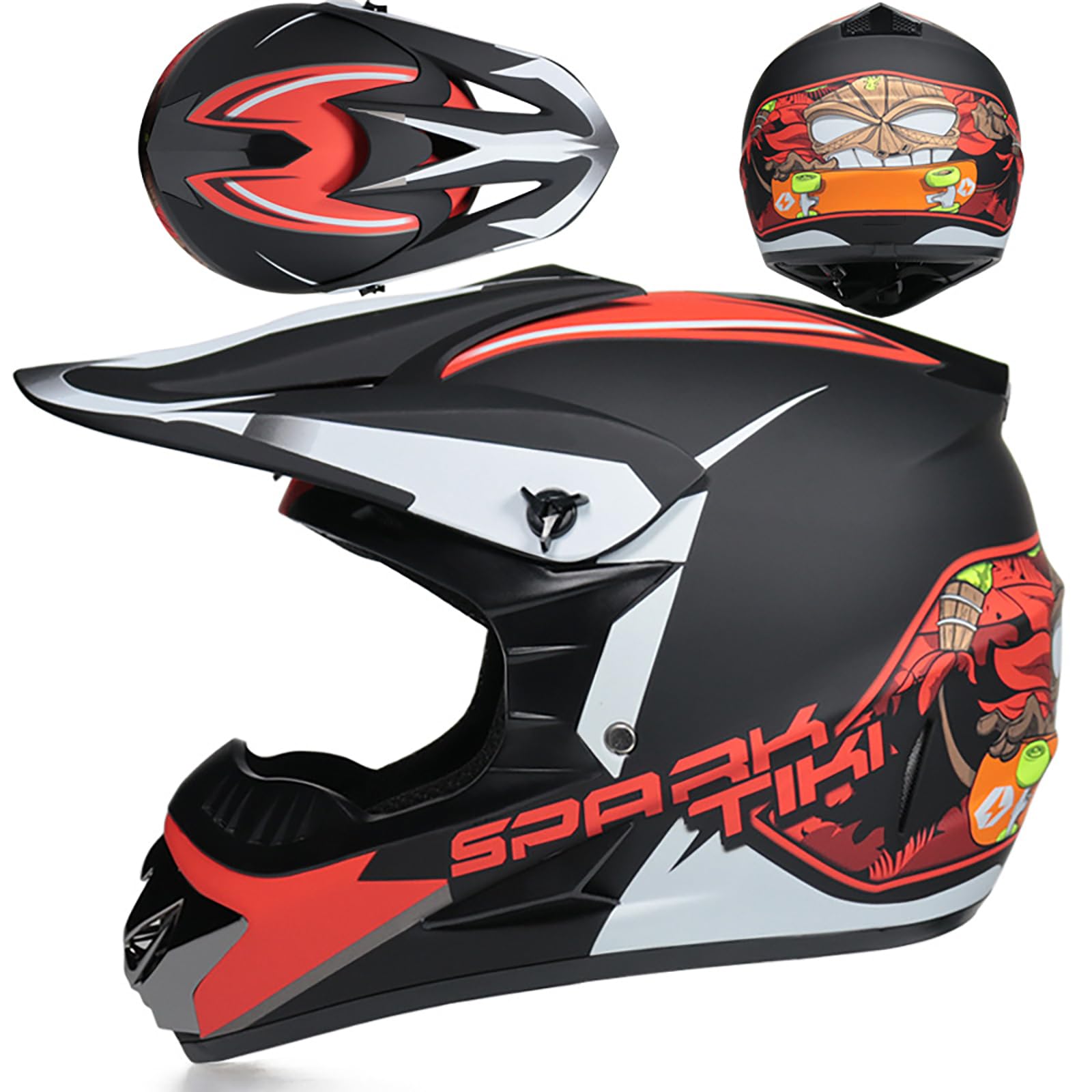 WMDMJT Motocross Vollvisierhelm Für Kinder Und Erwachsene, Leichter ATV Dirtbike Motorradhelm, Offroad Sturzhelm Für Downhill Enduro Rennen MTB Roller Quad,Red2-XL WMDMJT Motocross Vollvisierhelm Für Kinder Und Erwachsene, Leichter ATV Dirtbike Motorradhelm, Offroad Sturzhelm Für Downhill Enduro Rennen MTB Roller Quad,Red2-XL von WMDMJT