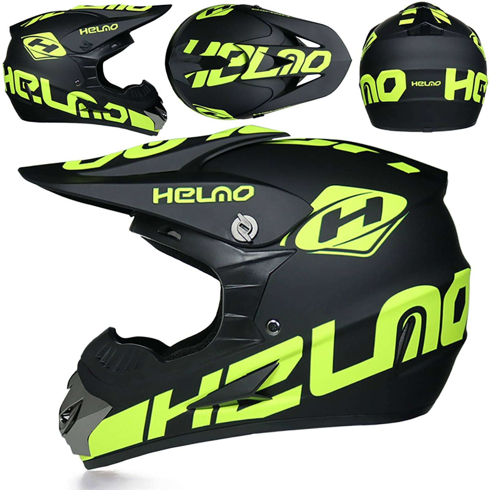 WMDMJT Motocross Vollvisierhelm Für Kinder Und Erwachsene, Leichter ATV Dirtbike Motorradhelm, Offroad Sturzhelm Für Downhill Enduro Rennen MTB Roller Quad,Yellow3-XL WMDMJT Motocross Vollvisierhelm Für Kinder Und Erwachsene, Leichter ATV Dirtbike Motorradhelm, Offroad Sturzhelm Für Downhill Enduro Rennen MTB Roller Quad,Yellow3-XL von WMDMJT