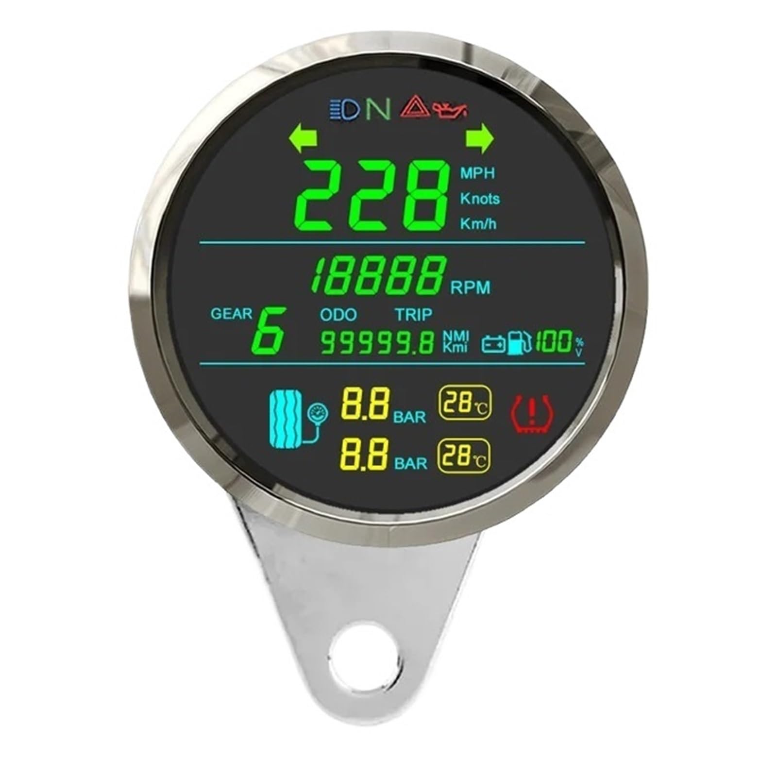 Motorrad Tachometer 85 Mm Motorrad-GPS-Tachometer, Drehzahlmesser Und Kraftstoffanzeige, 0–99999 Km/h, Kilometerzähler, 2-in-1-Motorrad-Reifendruckmesser Mit Alarm Motorrad Tachometer 85 Mm Motorrad-GPS-Tachometer, Drehzahlmesser Und Kraftstoffanzeige, 0–99999 Km/h, Kilometerzähler, 2-in-1-Motorrad-Reifendruckmesser Mit Alarm von WMGYESNXL