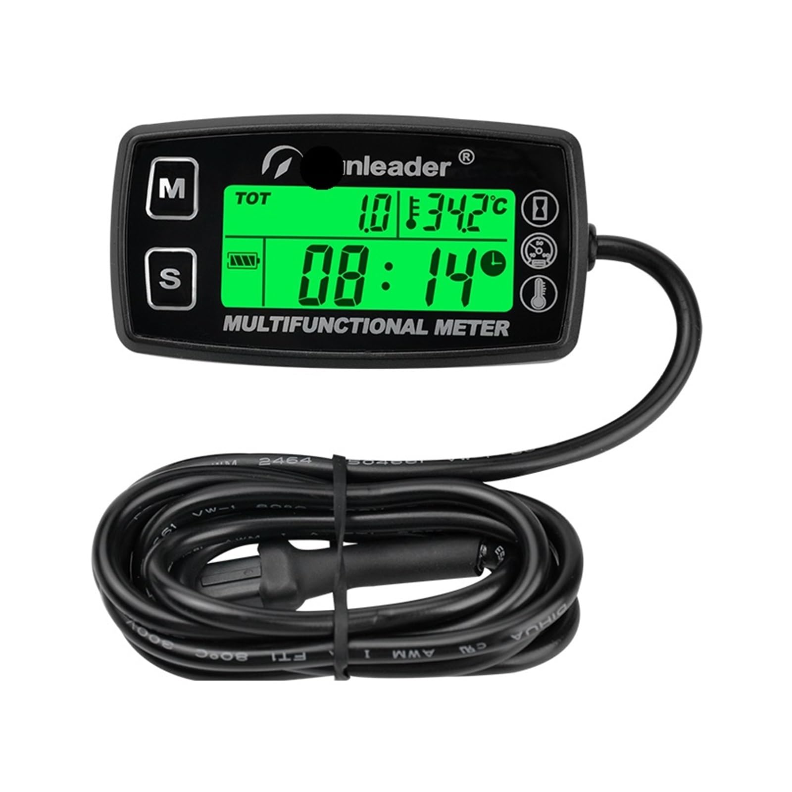 Motorrad Tachometer Digitaler Drehzahlmesser, Motorrad-Messgerät, Induktiver, Rücksetzbarer Drehzahlmesser, Thermometer, Temperaturmesser Für Boote, Gasmotoren, Marine Motorrad Tachometer Digitaler Drehzahlmesser, Motorrad-Messgerät, Induktiver, Rücksetzbarer Drehzahlmesser, Thermometer, Temperaturmesser Für Boote, Gasmotoren, Marine von WMGYESNXL