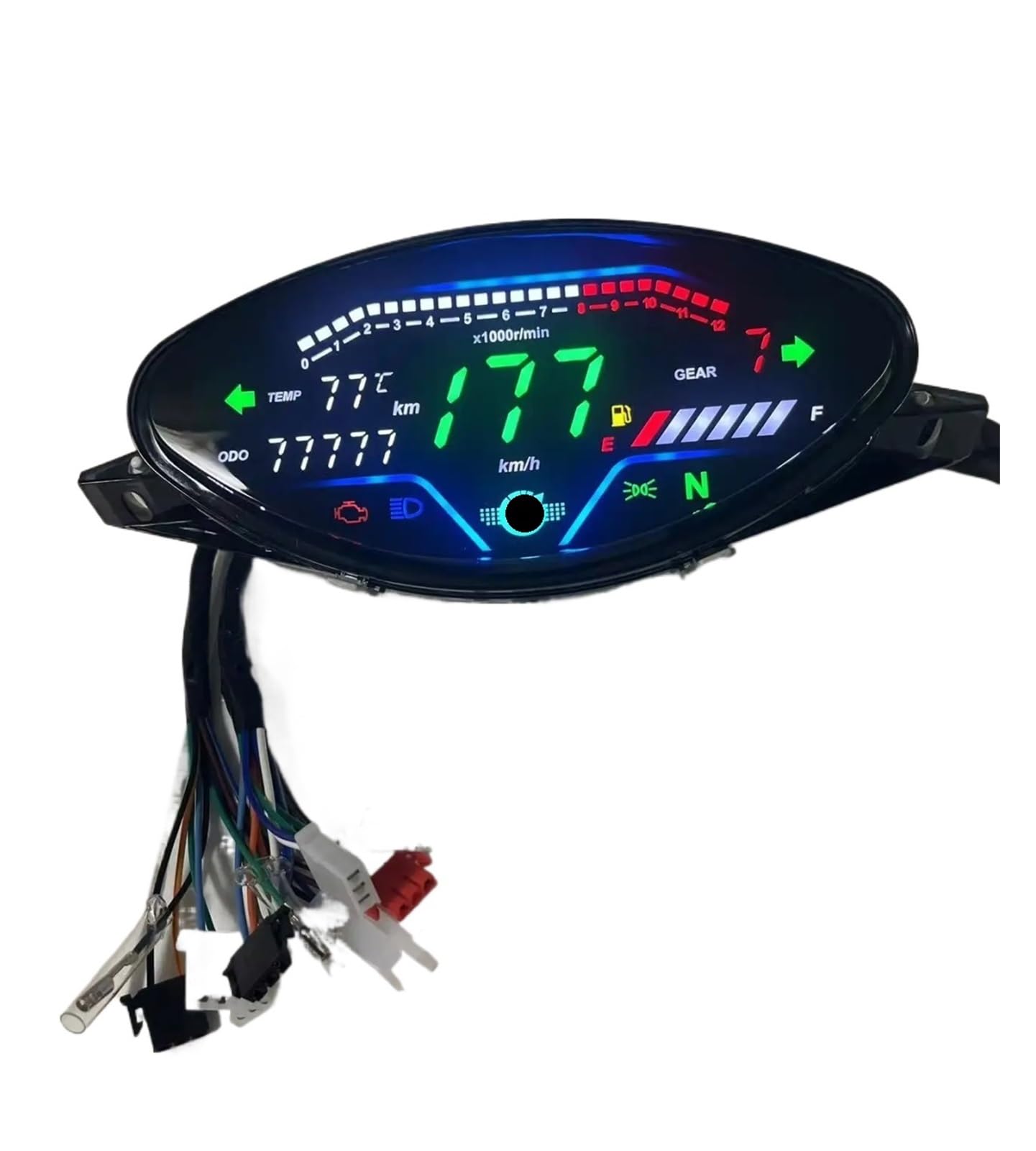 Motorrad Tachometer Für GILERA Smash 110 Digital Dashboard Elektronische Motorrad RPM -Computer-geschwindigkeitsmesser-grüne Tachometer Motorrad Armaturenbrett Motorrad Tachometer Für GILERA Smash 110 Digital Dashboard Elektronische Motorrad RPM -Computer-geschwindigkeitsmesser-grüne Tachometer Motorrad Armaturenbrett von WMGYESNXL