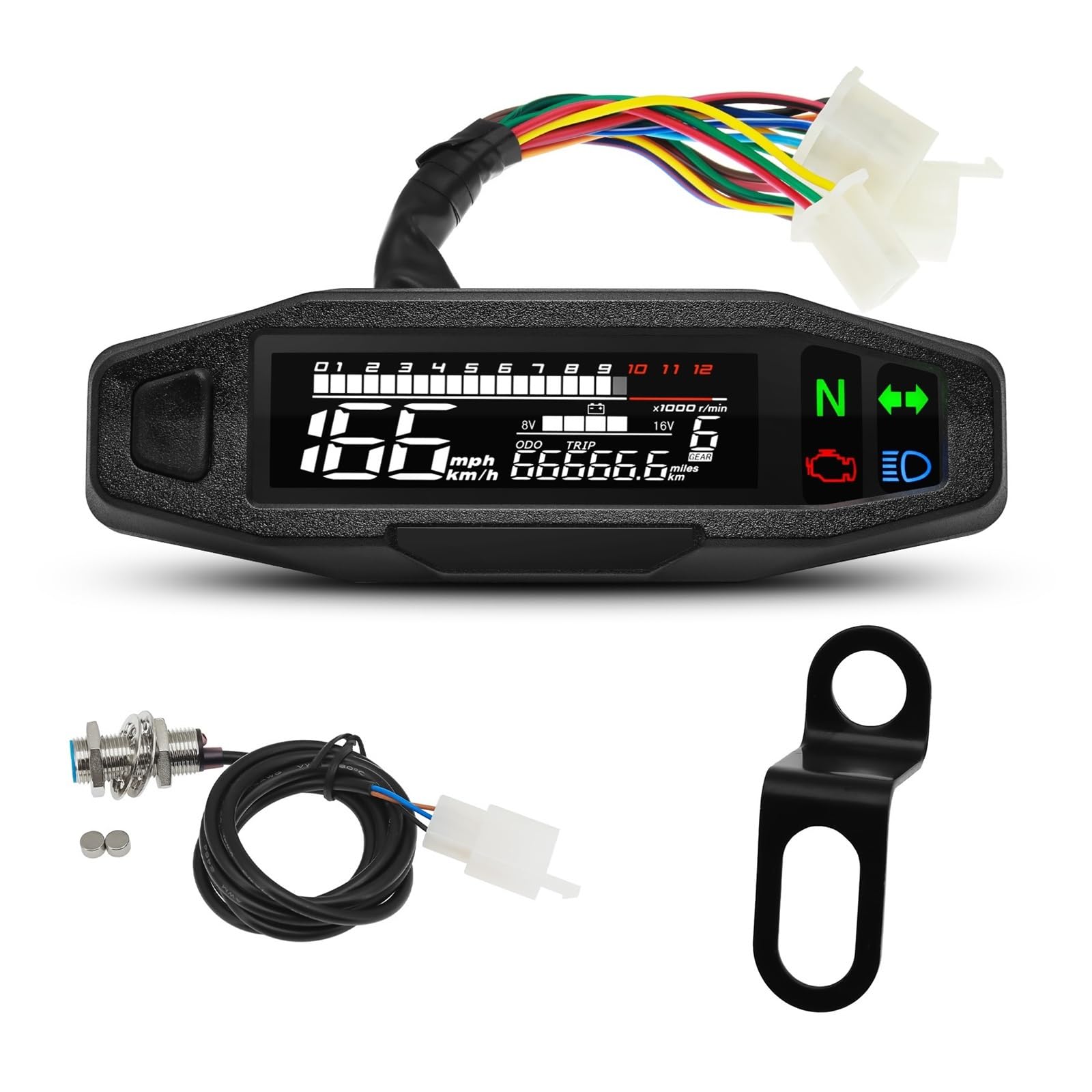 Motorrad Tachometer Für KR200 Universal RPM Motorrad Tacho Meter Digitale Kilometerzähler Instrument Sensor Set Motorrad Tachometer Motorrad Motorrad Tachometer Für KR200 Universal RPM Motorrad Tacho Meter Digitale Kilometerzähler Instrument Sensor Set Motorrad Tachometer Motorrad von WMGYESNXL