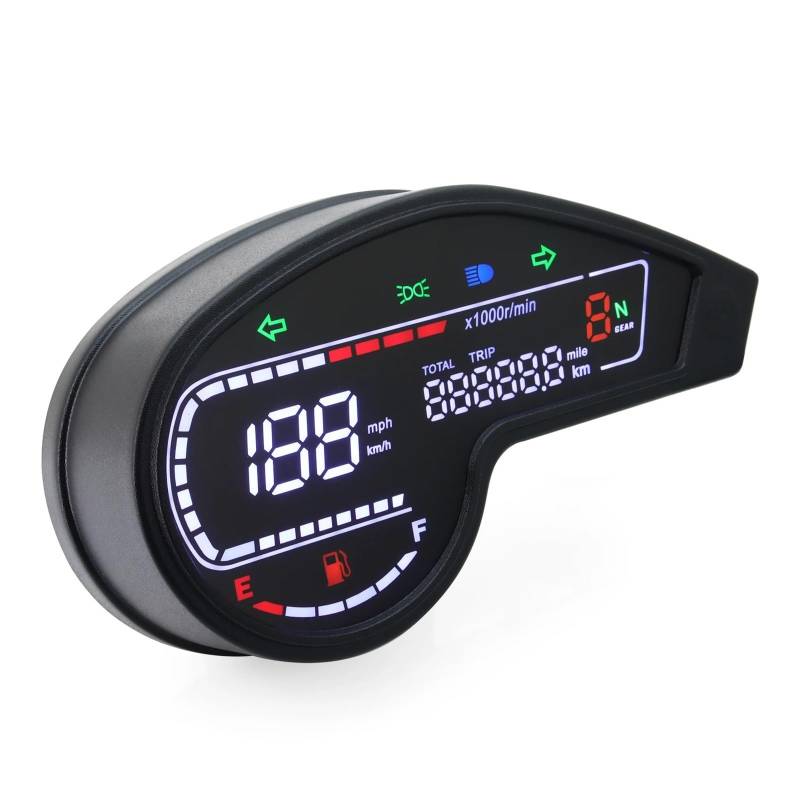 Motorrad Tachometer Motorrad MPH Tachometer 199 Km/h Digital Drehzahlmesser Kilometerzähler Für Ho&nda NXR150 NXR125 Bros 2003-2014 CRV Motorrad von WMGYESNXL