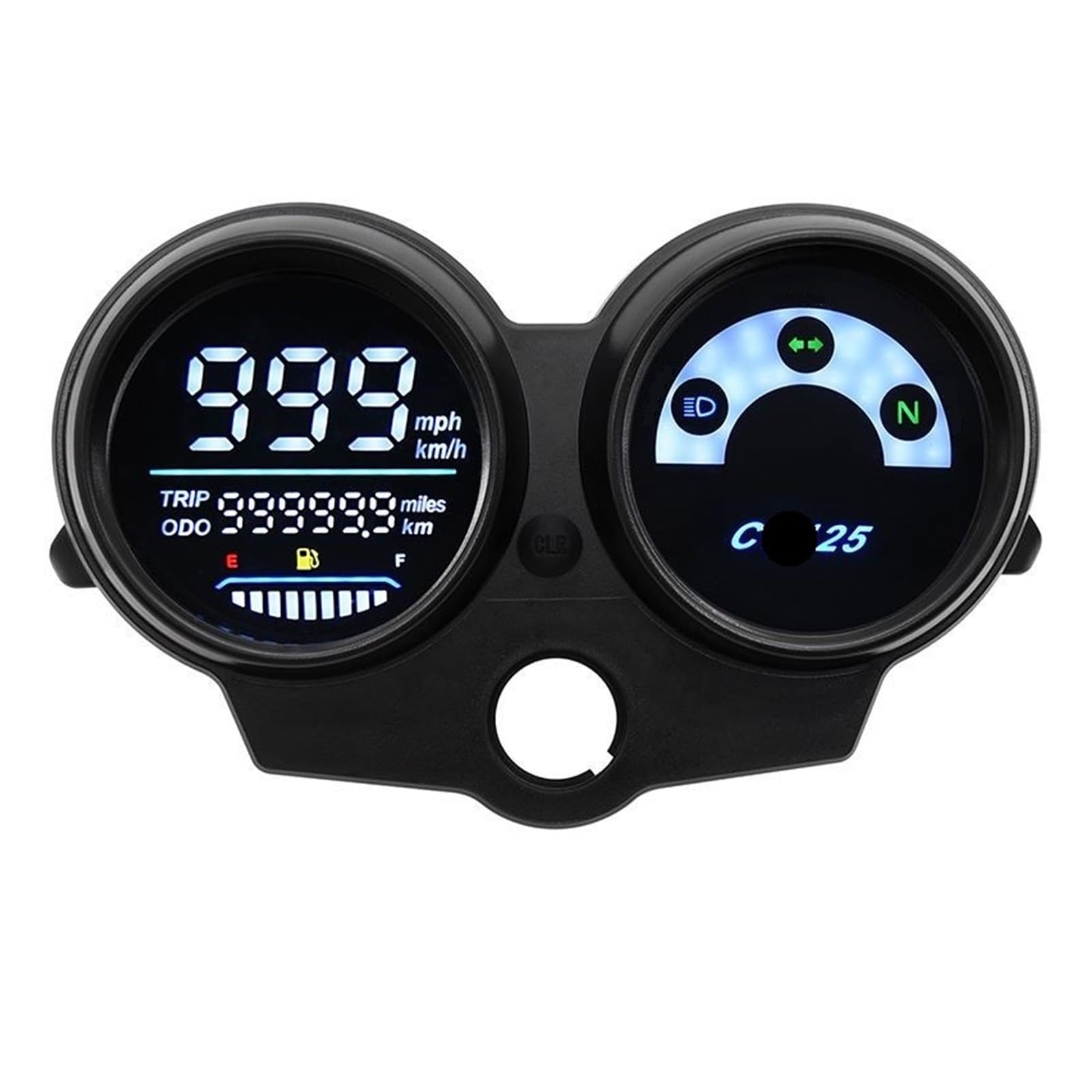Motorrad Tachometer Motorrad Tachometer Kilometerstand Kraftstoffanzeige MPH KMH Digitalanzeige Meter Für CG125 Jahr 2000 Bis 2008 Fan 125 Titan 125 Armaturenbrett von WMGYESNXL