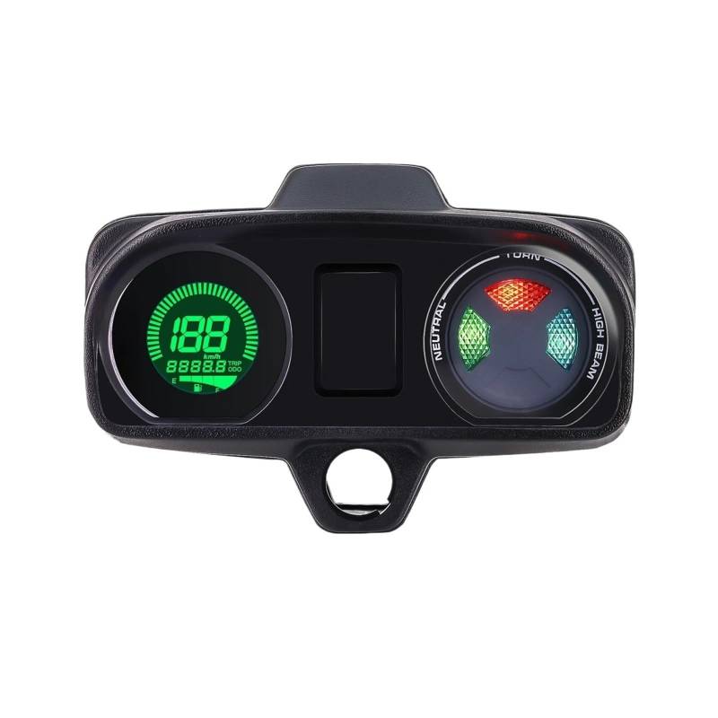 Motorrad Tachometer Motorrad Universal Tachometer Digital 7 Farben Hintergrundbeleuchtung Kraftstoffanzeige 12 V Motorrad Titan Für Ho&nda CG 150 Fan Motorrad von WMGYESNXL