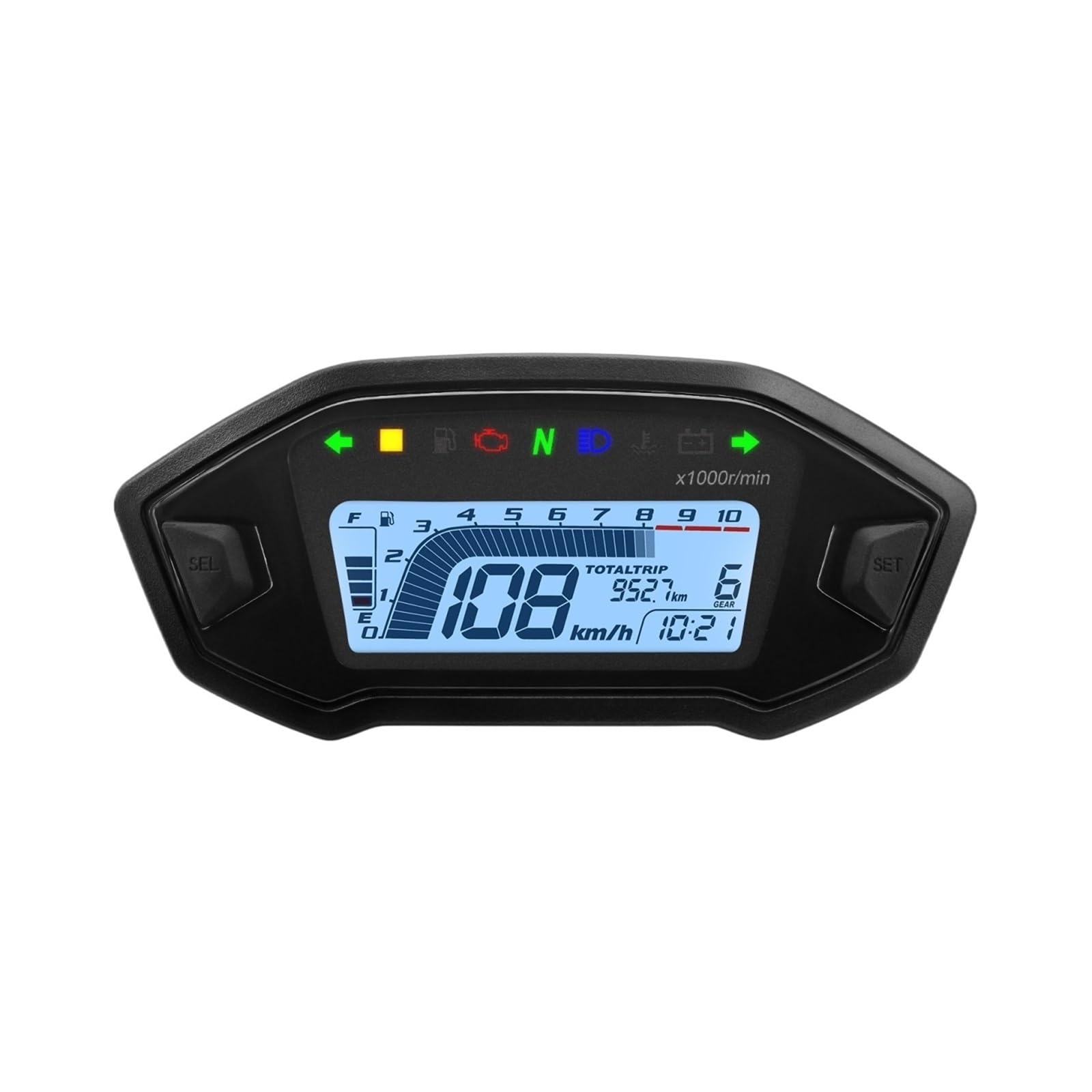 Motorrad Tachometer Universal-Modifikationsteile, 7 Farbanpassungs-Digitalanzeigen Mit 1000 U/min Für 2,4-Zylinder-Motorrad-Tachometer, Drehzahlmesser Motorrad Tachometer Universal-Modifikationsteile, 7 Farbanpassungs-Digitalanzeigen Mit 1000 U/min Für 2,4-Zylinder-Motorrad-Tachometer, Drehzahlmesser von WMGYESNXL